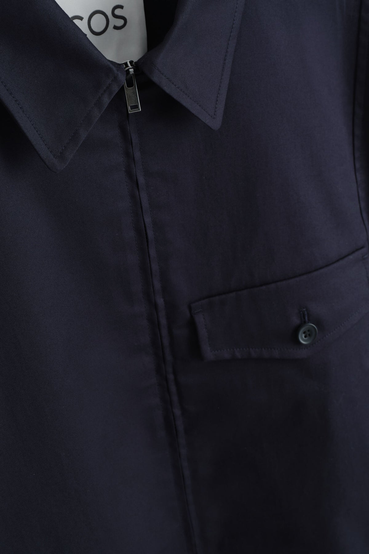 SOBRECAMISA DE ALGODÓN CON CIERRE DE CREMALLERA - AZUL MARINO | DescriptiveDetail