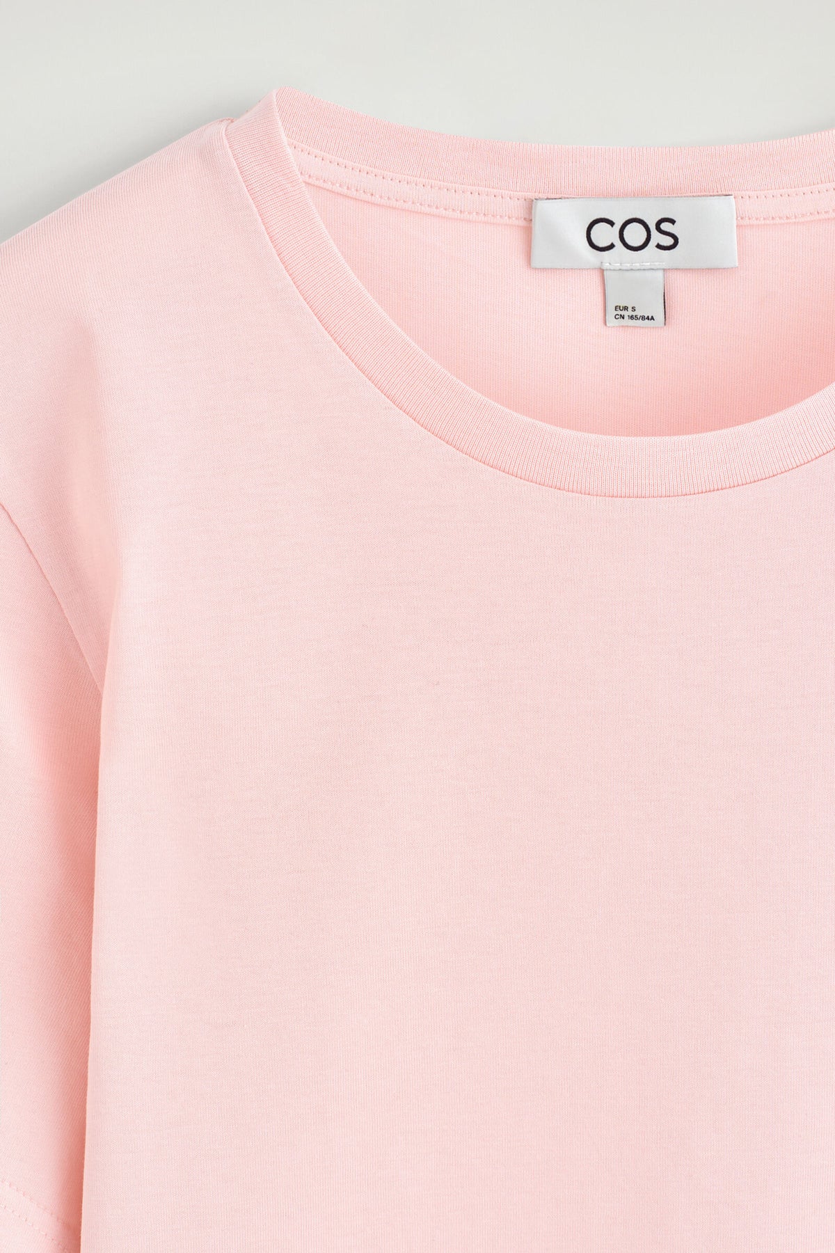 CAMISETA DE ALGODÓN CON CUELLO REDONDO - ROSA CLARO | DescriptiveDetail