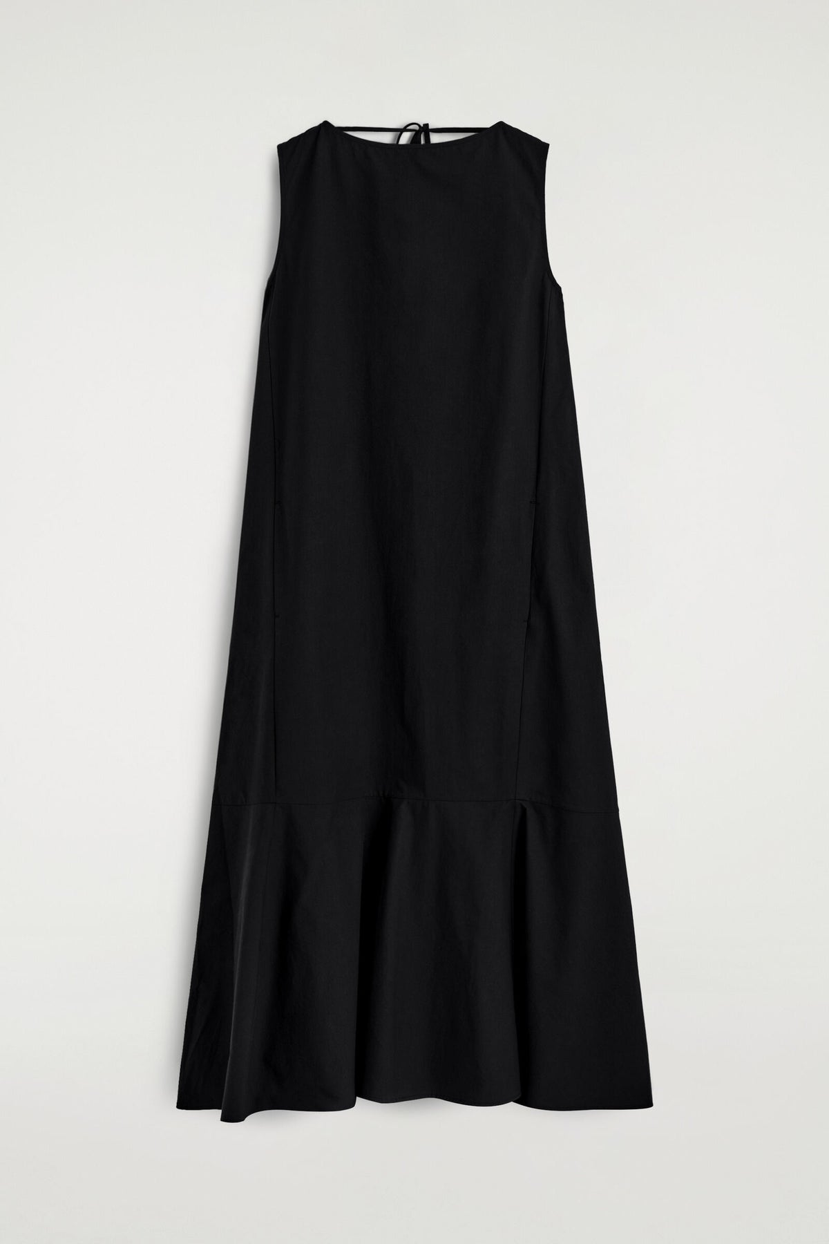 VESTIDO MIDI DE ALGODÓN CON DOBLADILLO CAÍDO - NEGRO - StillMedia/DescriptiveStillLife