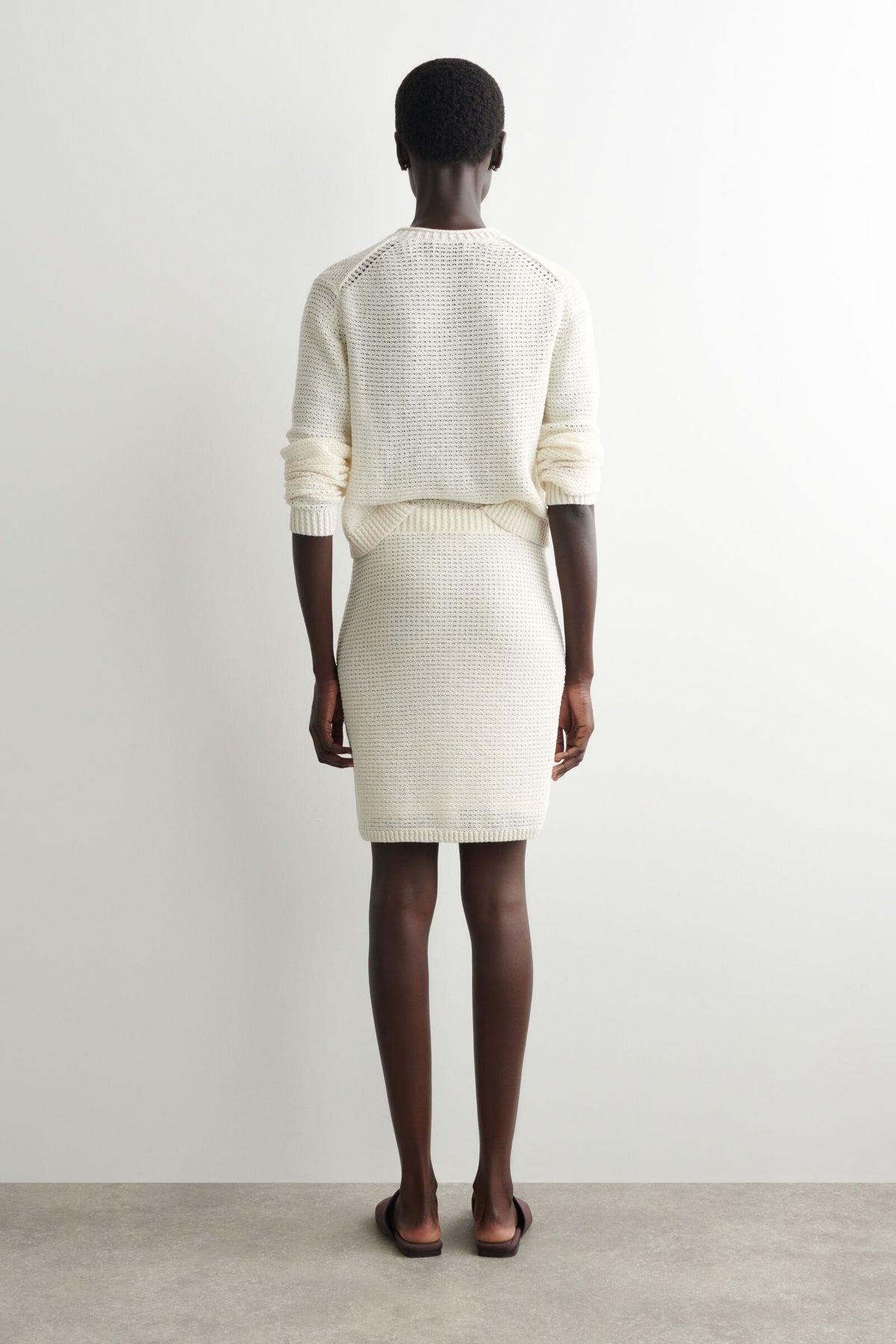 MINIFALDA DE ALGODÓN TEJIDO CON TEXTURA - BLANCO - StillMedia/Lookbook