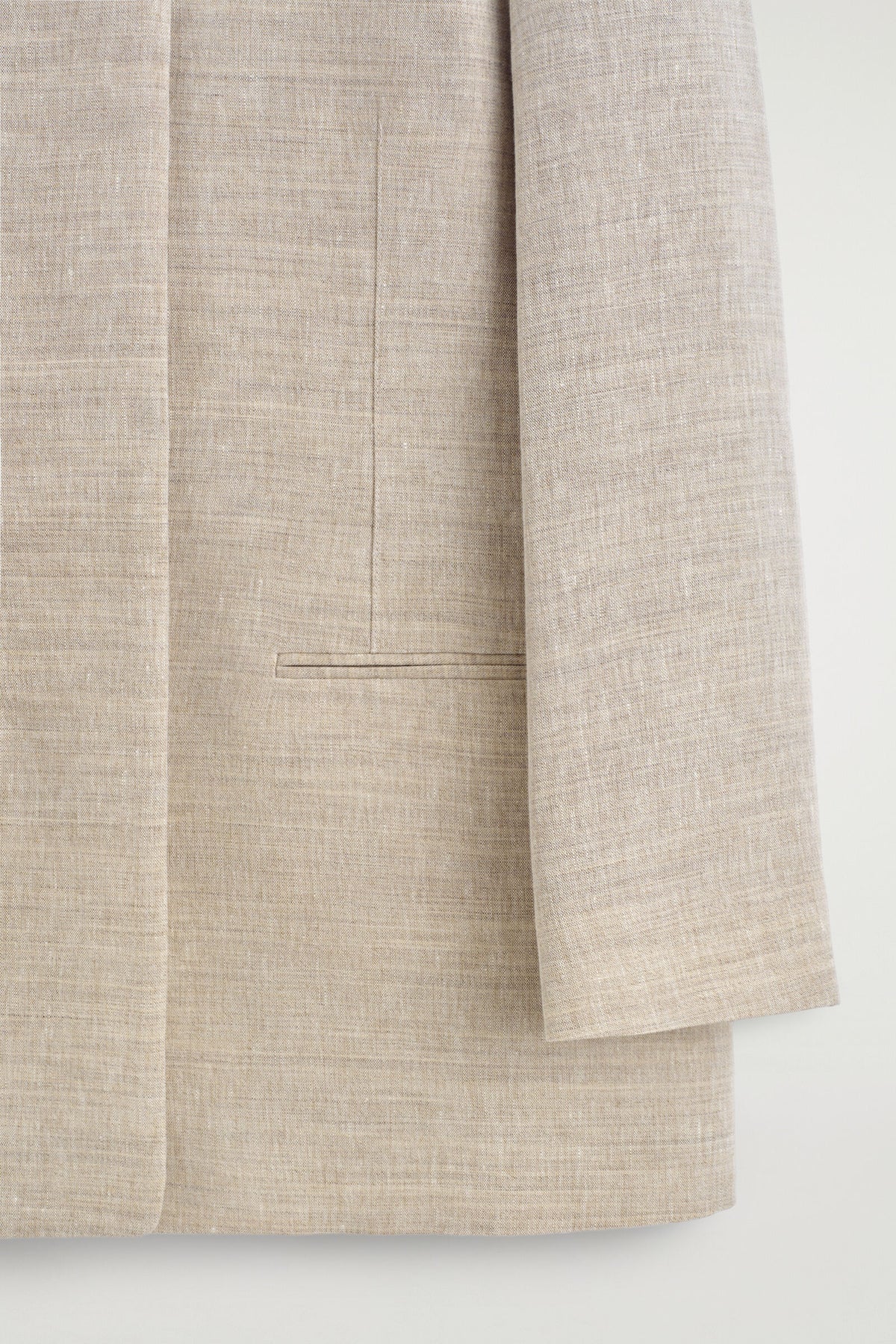 SACO DE LINO ESTRUCTURADO SIN CUELLO - BEIGE JASPEADO - StillMedia/DescriptiveDetail
