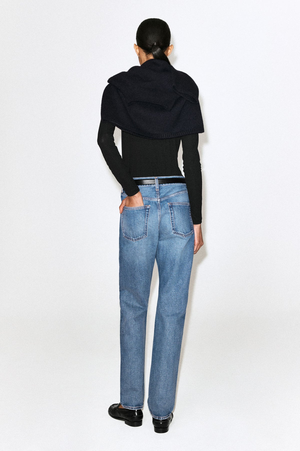 JEANS SLIM-LEG DE TUBERÍA  - AZUL