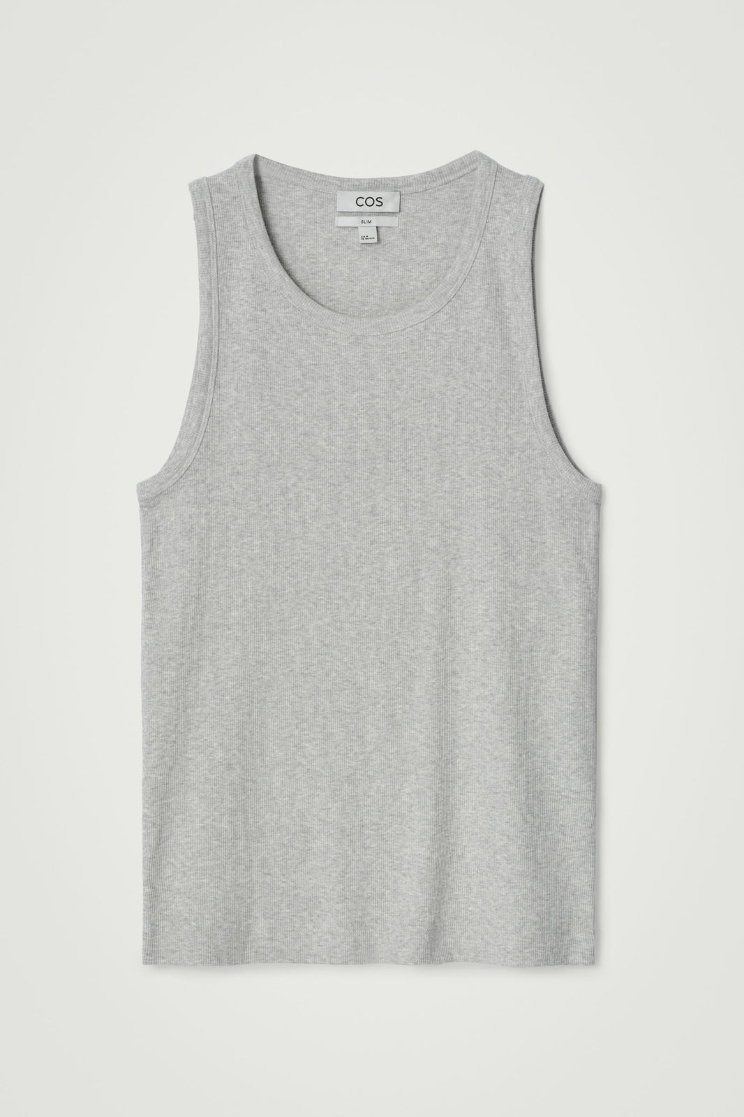 CAMISETA DE ALGODÓN AJUSTADA Y ACANALADA - GRIS JASPEADO | DescriptiveStillLife