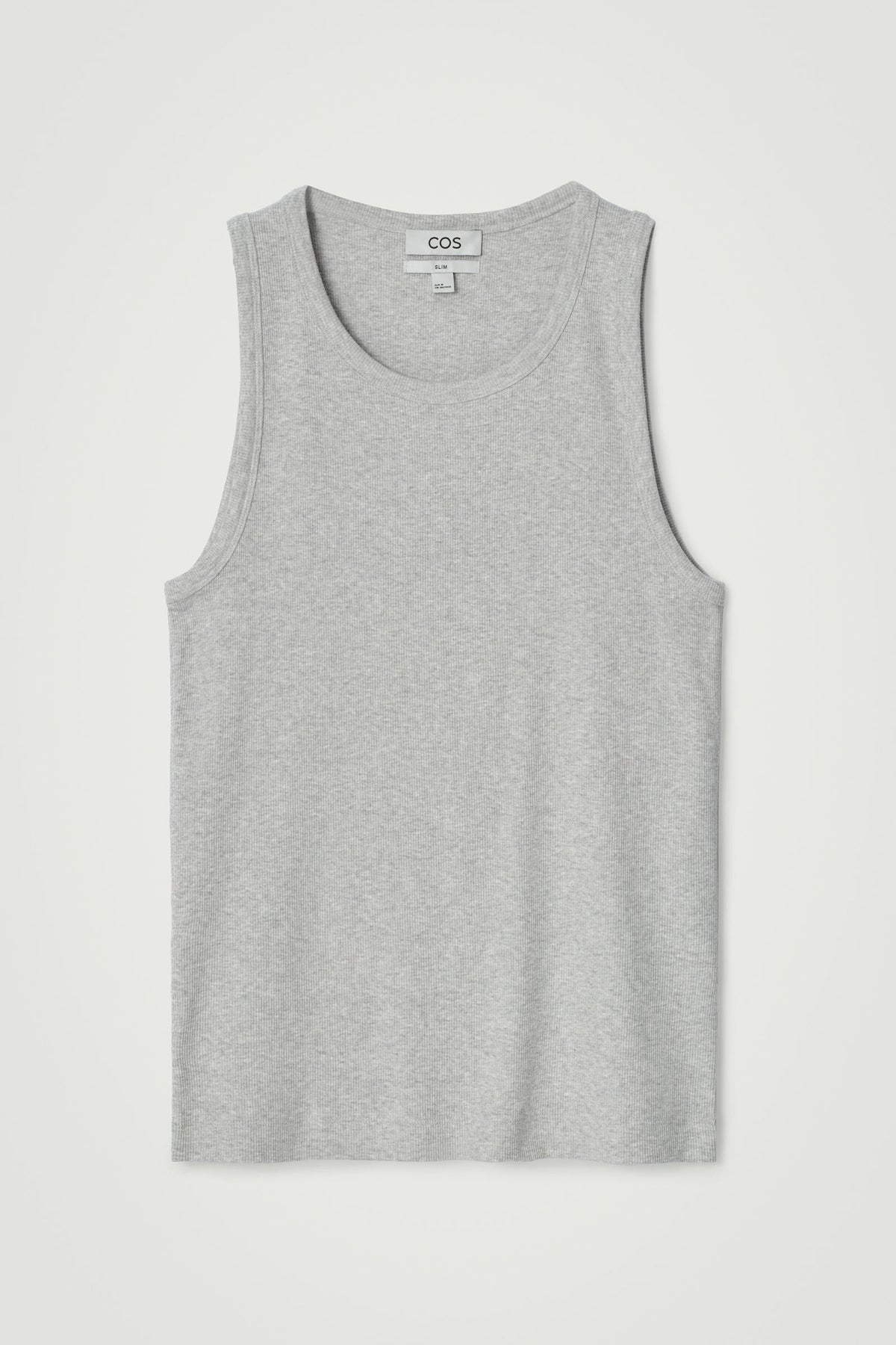 CAMISETA DE ALGODÓN AJUSTADA Y ACANALADA - GRIS JASPEADO | DescriptiveStillLife