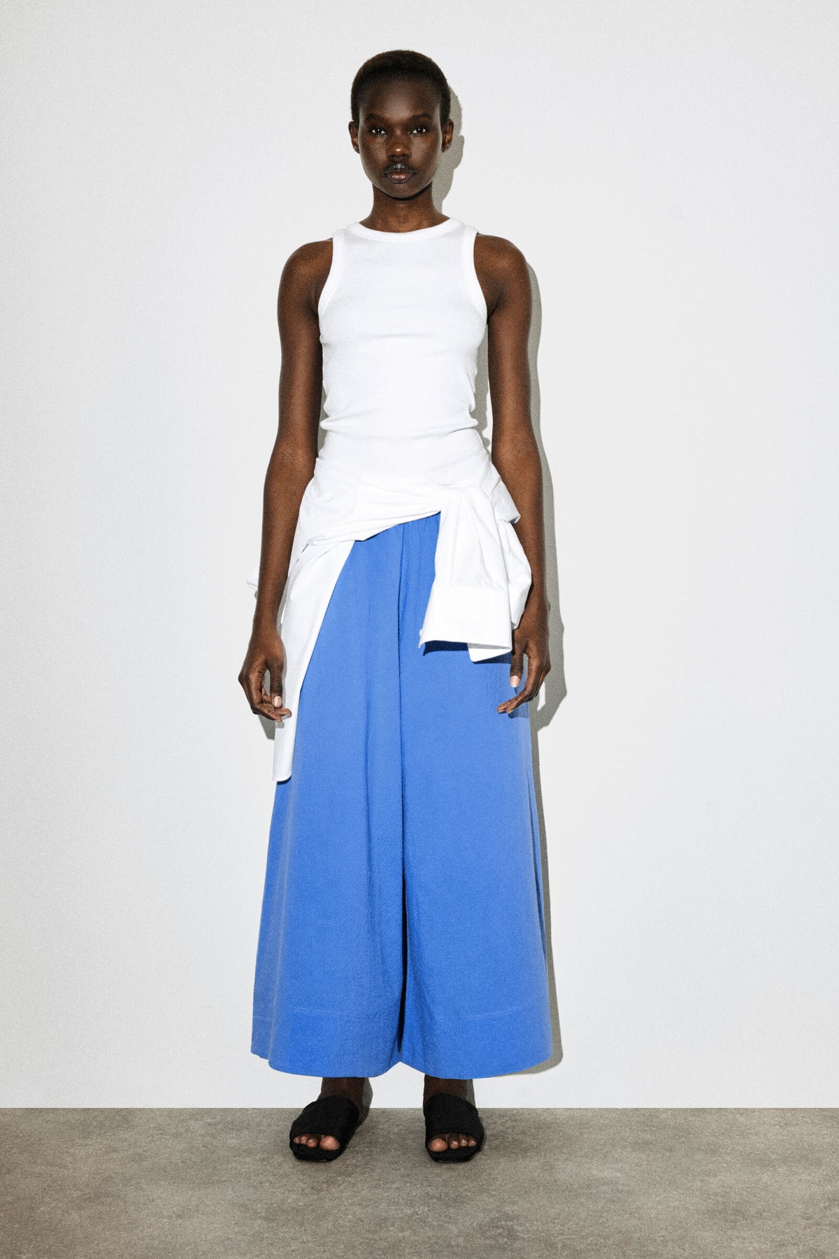 CULOTTES DE SEERSUCKER  - AZUL - StillMedia/Lookbook
