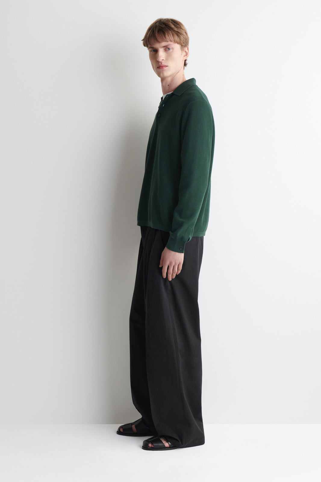 POLO DE PUNTO DE PANAL - VERDE OSCURO