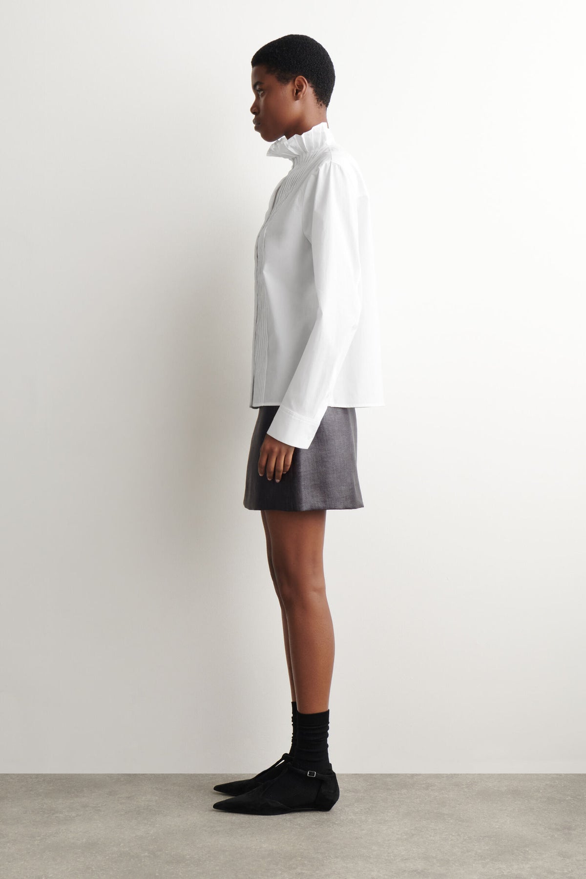 BLUSA DE ALGODÓN CON PLIEGUES - BLANCO - StillMedia/Lookbook