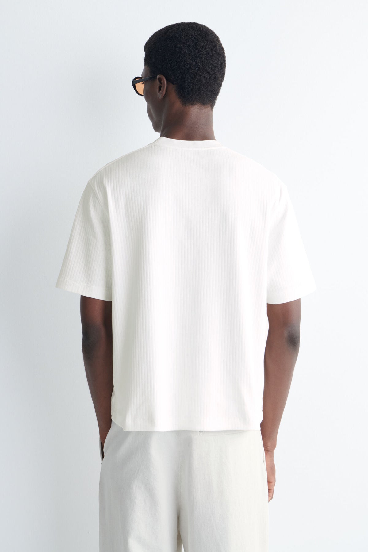 PLAYERA DE JERSEY ACANALADO - BLANCO