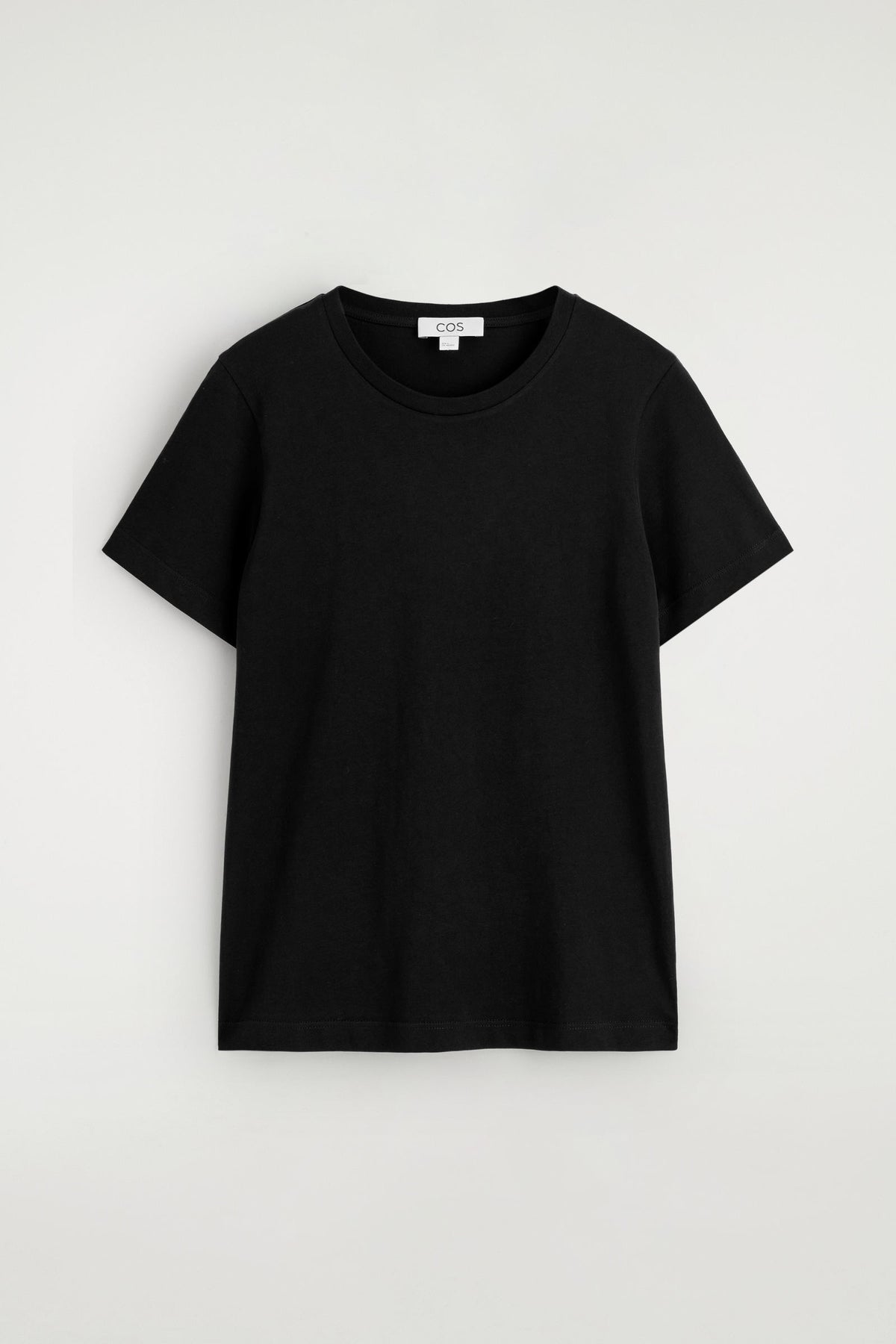 CAMISETA DE ALGODÓN CON CUELLO REDONDO - NEGRO | DescriptiveStillLife