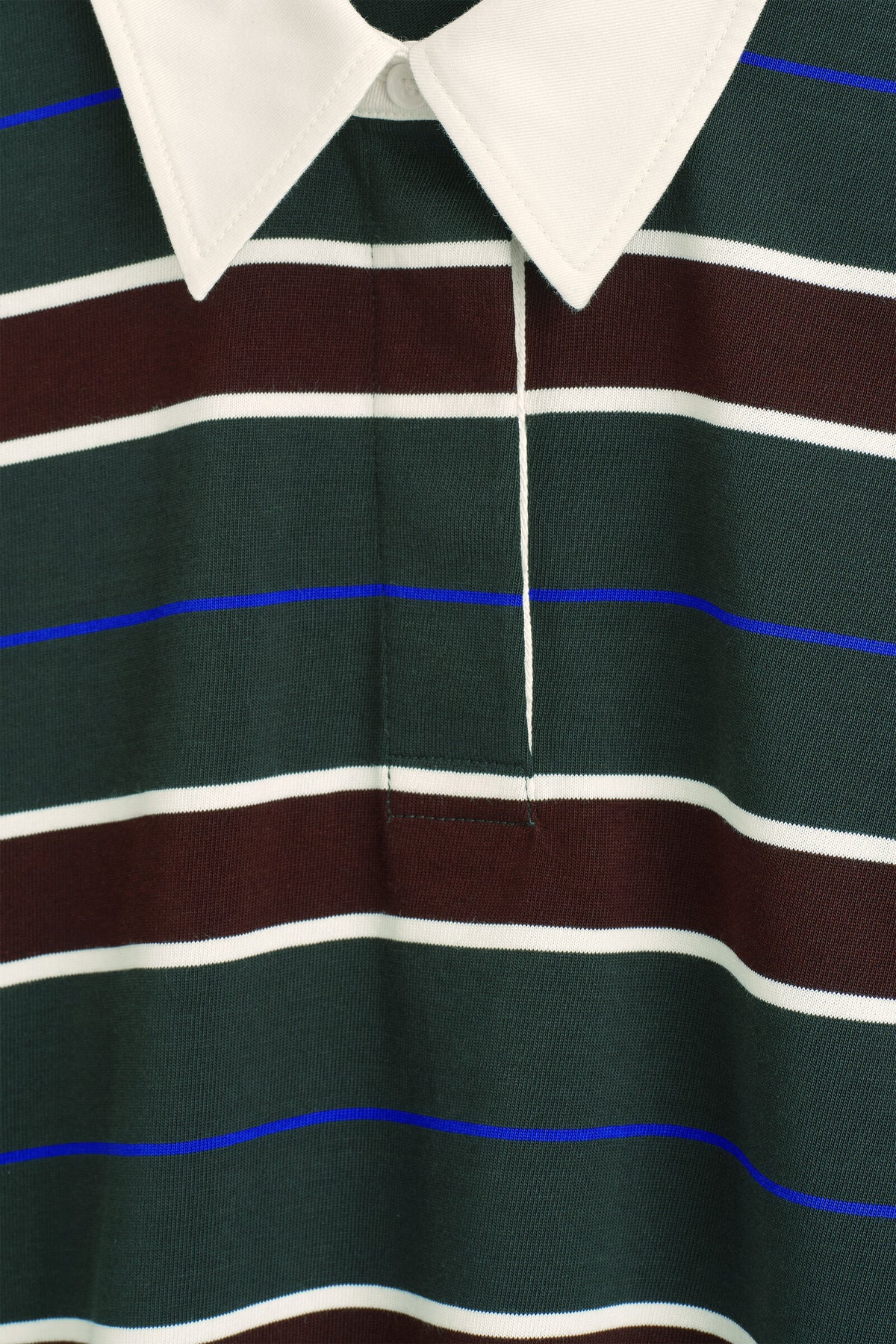 CAMISA DE RUGBY DE ALGODÓN A RAYAS - VERDE / AZUL / MARRÓN / A RAYAS | DescriptiveDetail