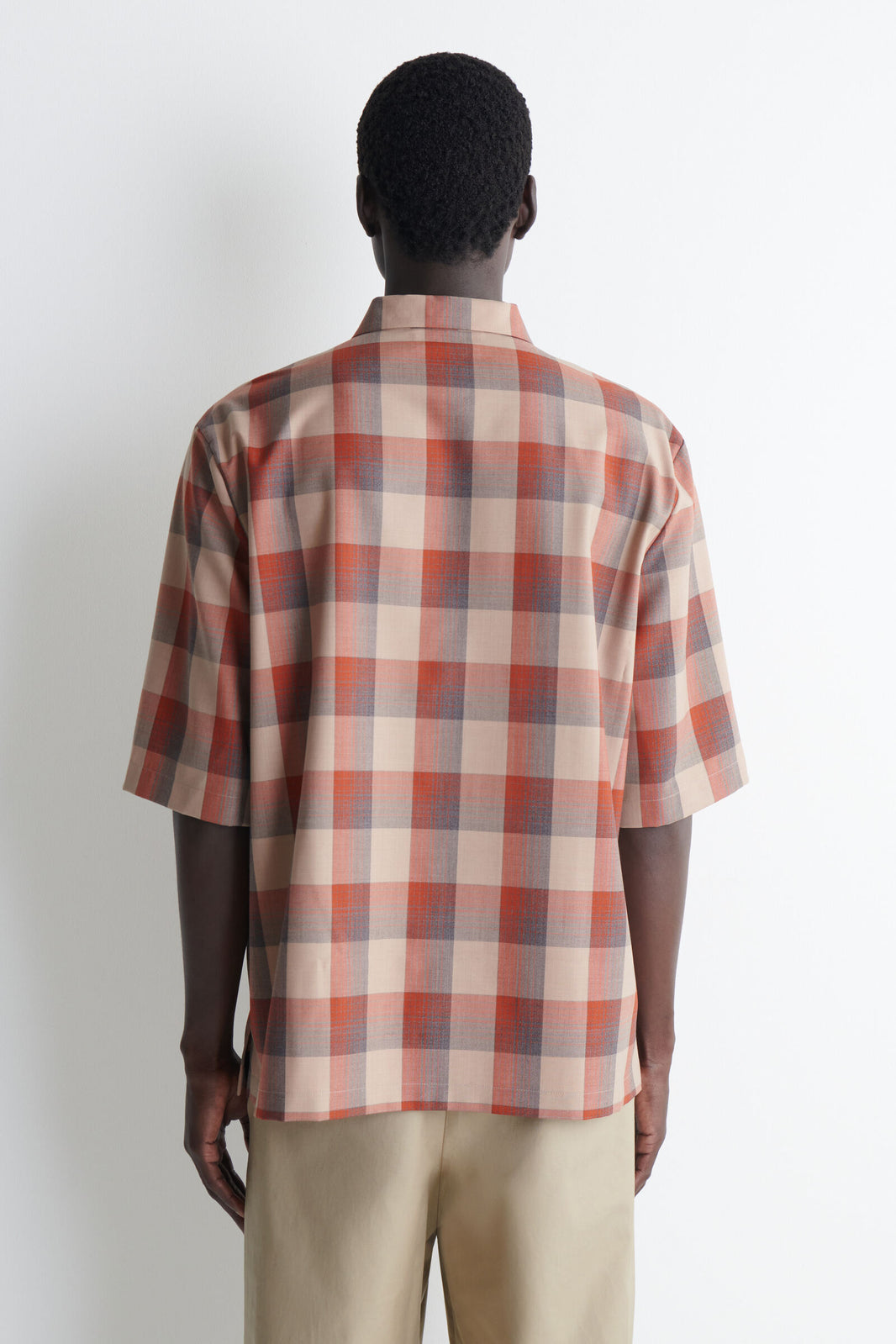 CAMISA A CUADROS - BEIGE / NARANJA / A CUADROS