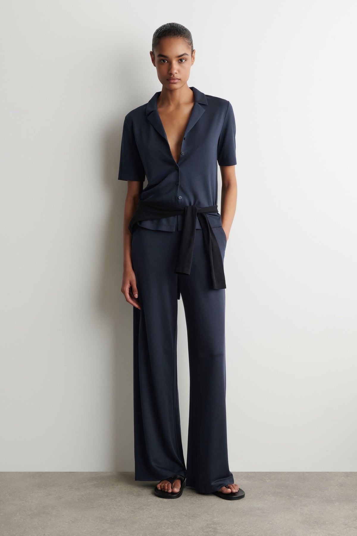 PANTALONES DE JERSEY DE MODAL - MARINO