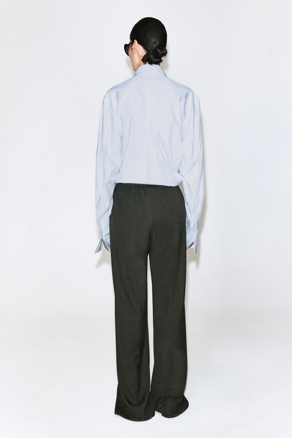 PANTALONES DE MEZCLA DE LANA - GRIS OSCURO