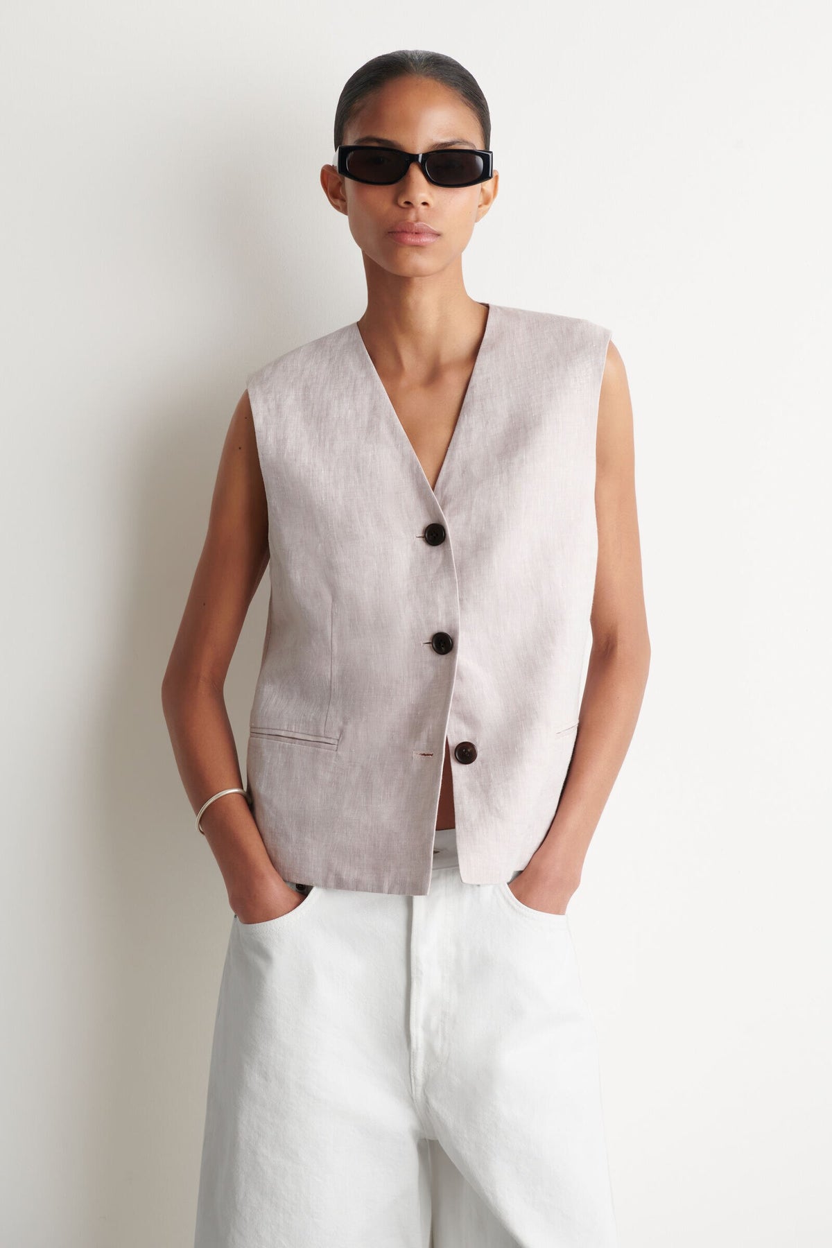 CHALECO DE LINO - ROSA CLARO - StillMedia/Lookbook