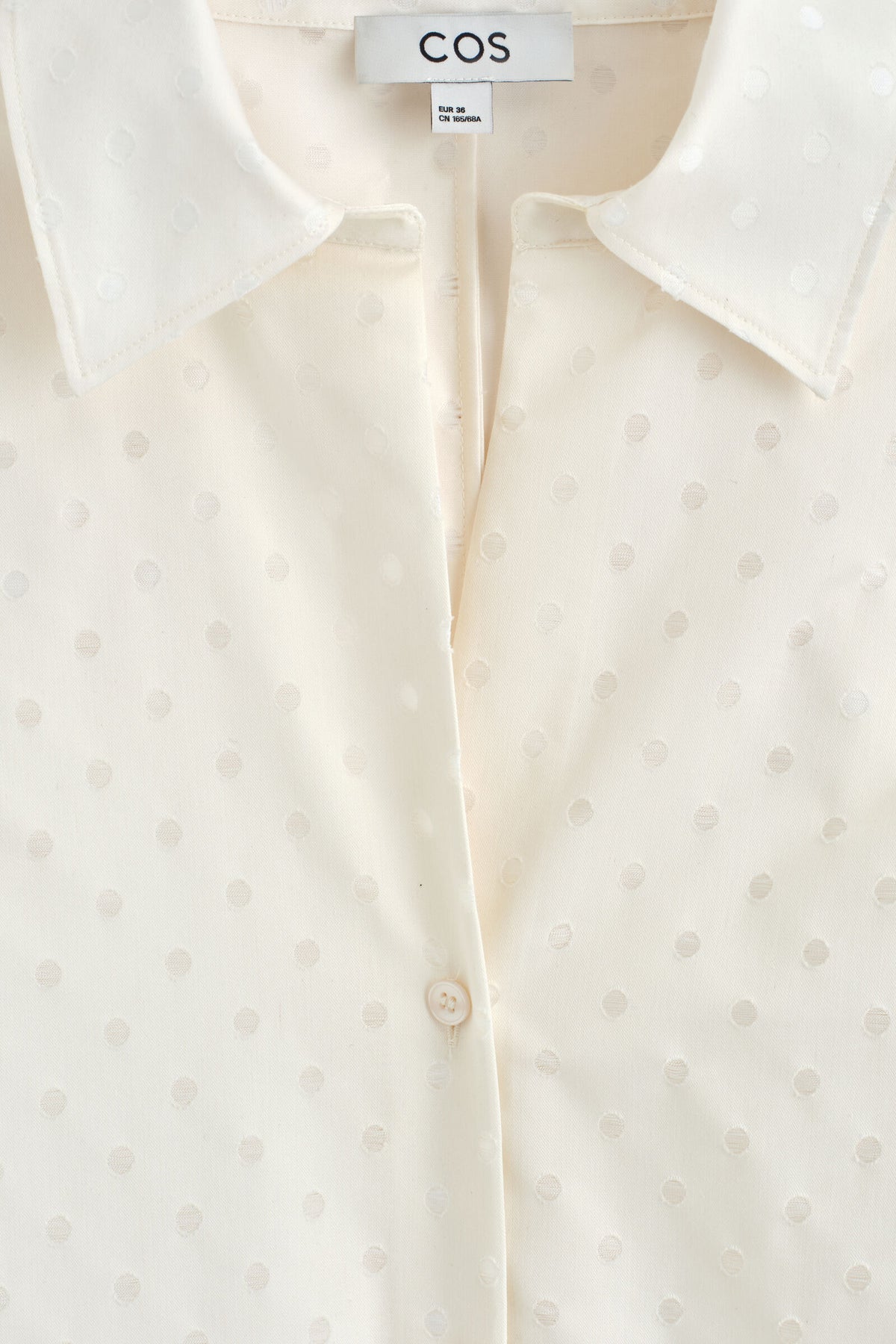 CAMISA DE ALGODÓN JACQUARD DE LUNARES - BLANCO / LUNARES | DescriptiveDetail