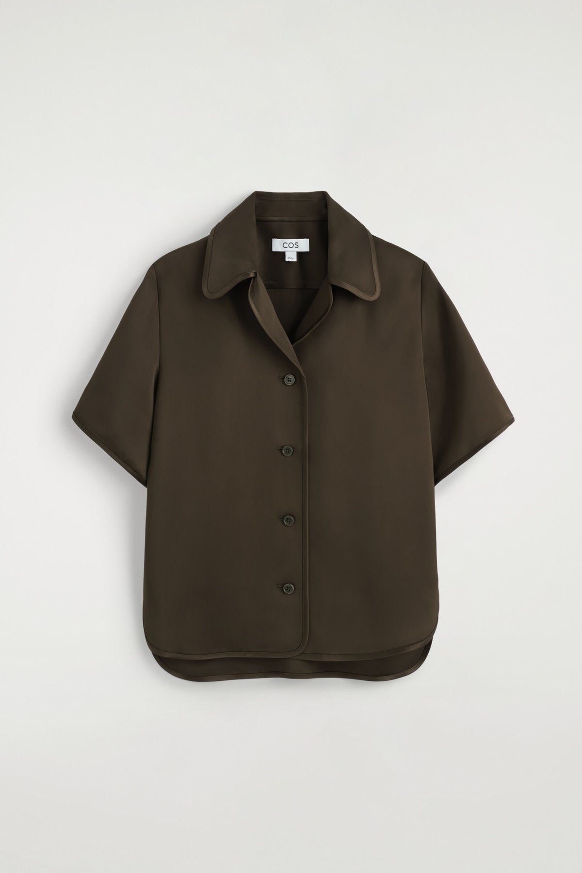 CAMISA DE SATÍN CON CONTRASTE - MARRÓN | DescriptiveStillLife