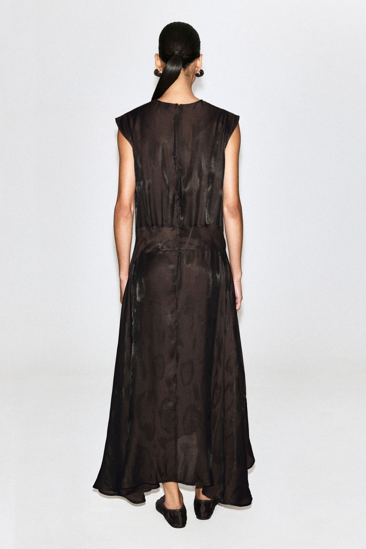 VESTIDO MIDI DE JACQUARD ANIMAL - MARRÓN / EFECTO ANIMAL