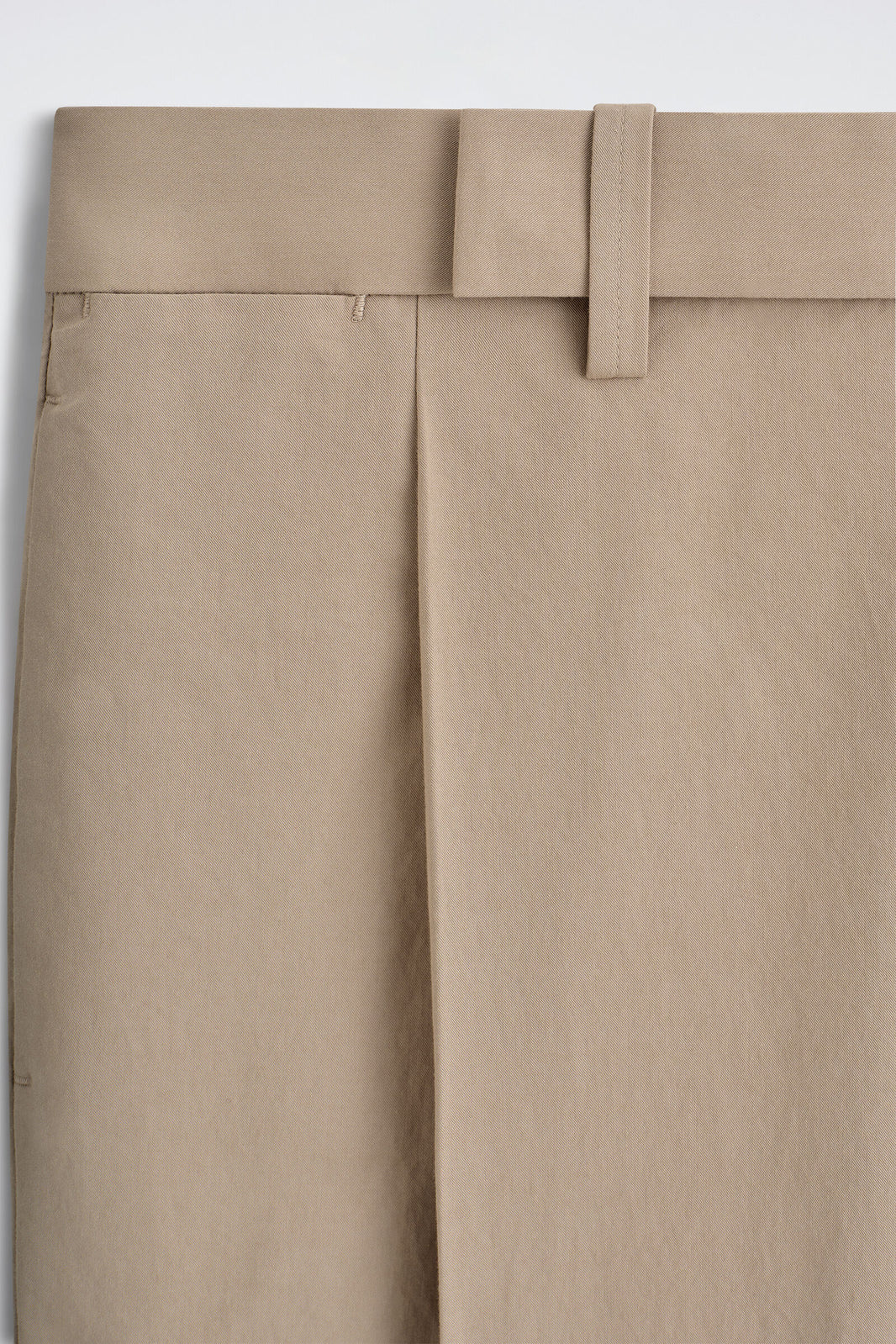 PANTALONES DE ALGODÓN DE CORTE RECTO Y AJUSTE REGULAR - BEIGE | DescriptiveDetail