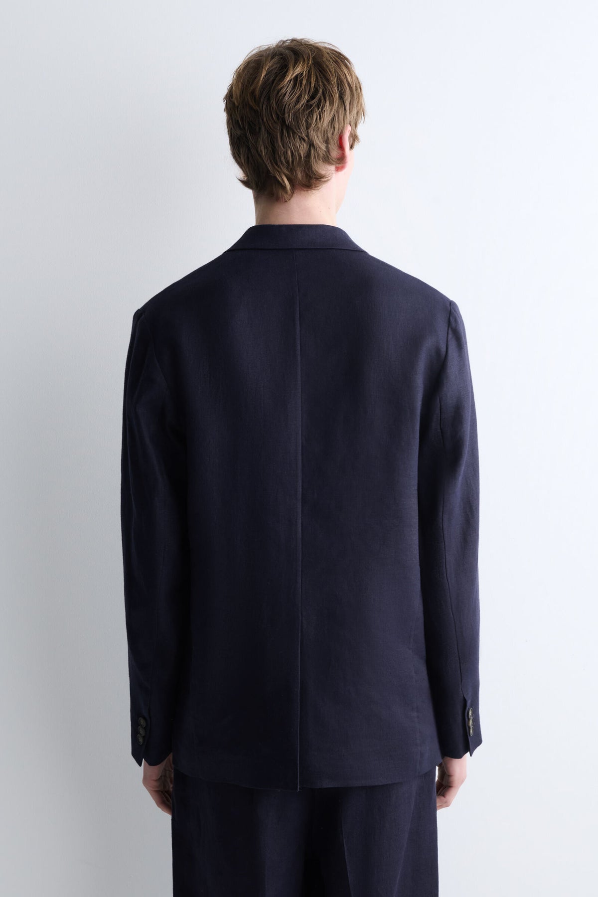 BLAZER DE LINO DE UN SOLO BOTÓN - AZUL MARINO - StillMedia/Lookbook