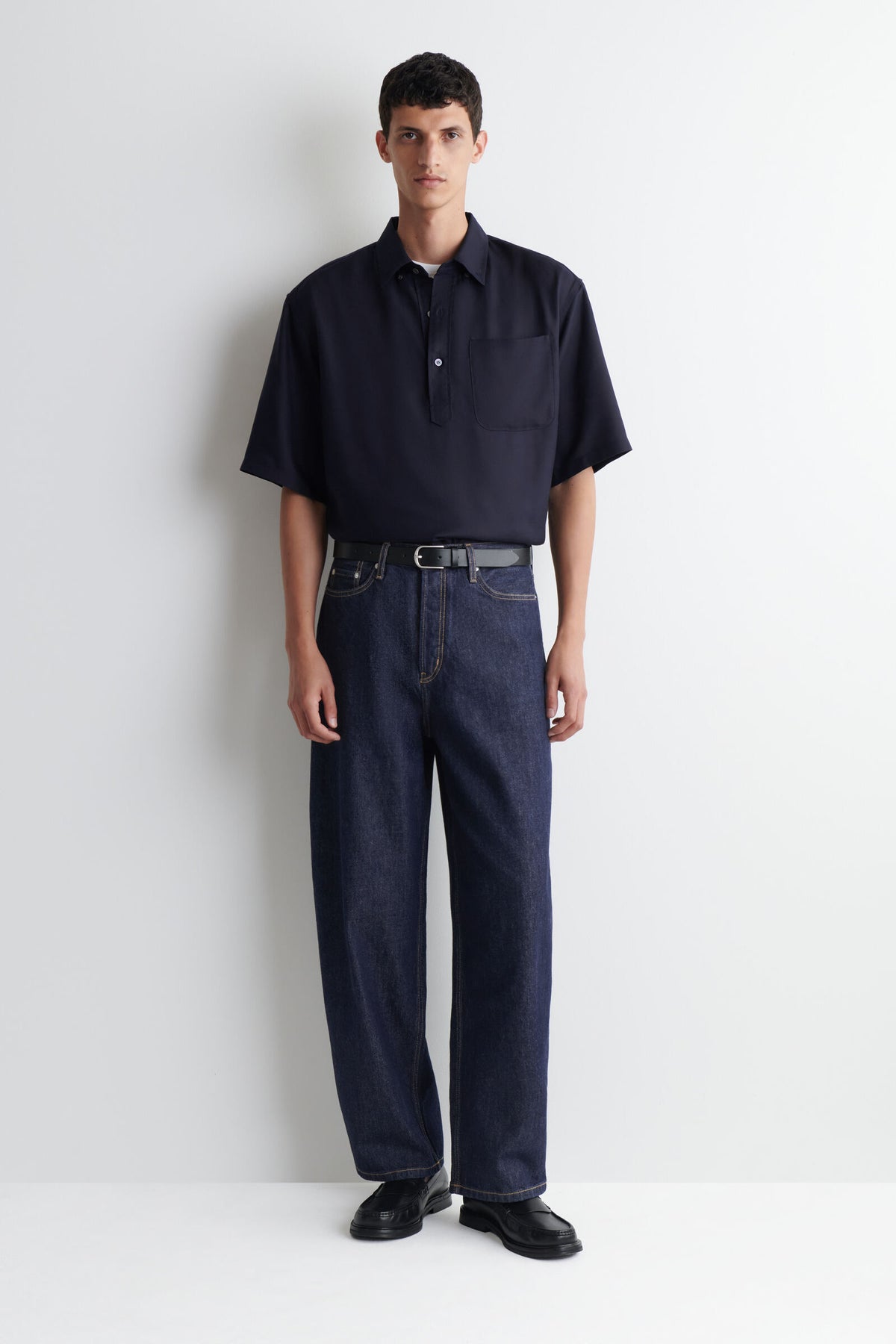 CAMISA POPOVER OVERSIZE - AZUL MARINO