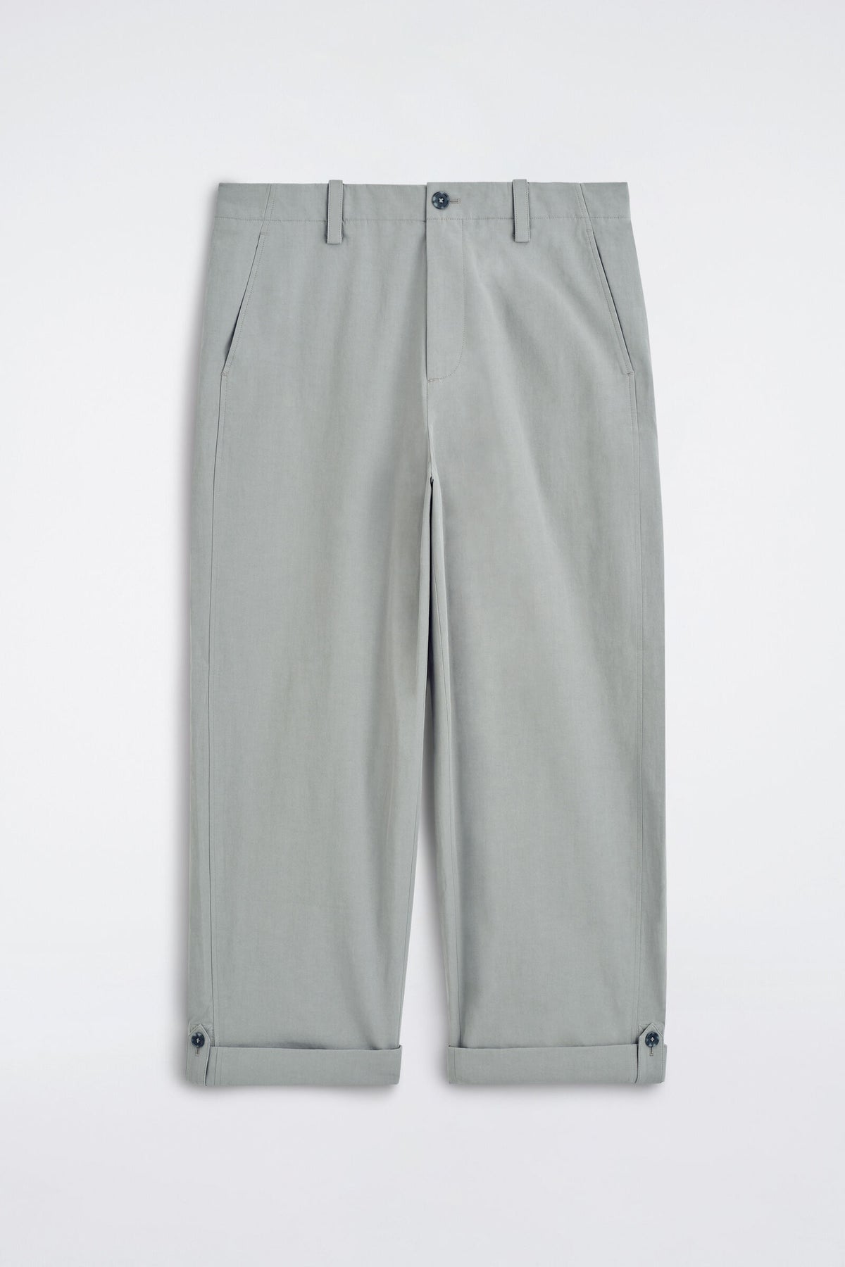 PANTALONES RELAXED-FIT DE PIERNA RECTA CON DOBLADILLO - GRIS | DescriptiveStillLife