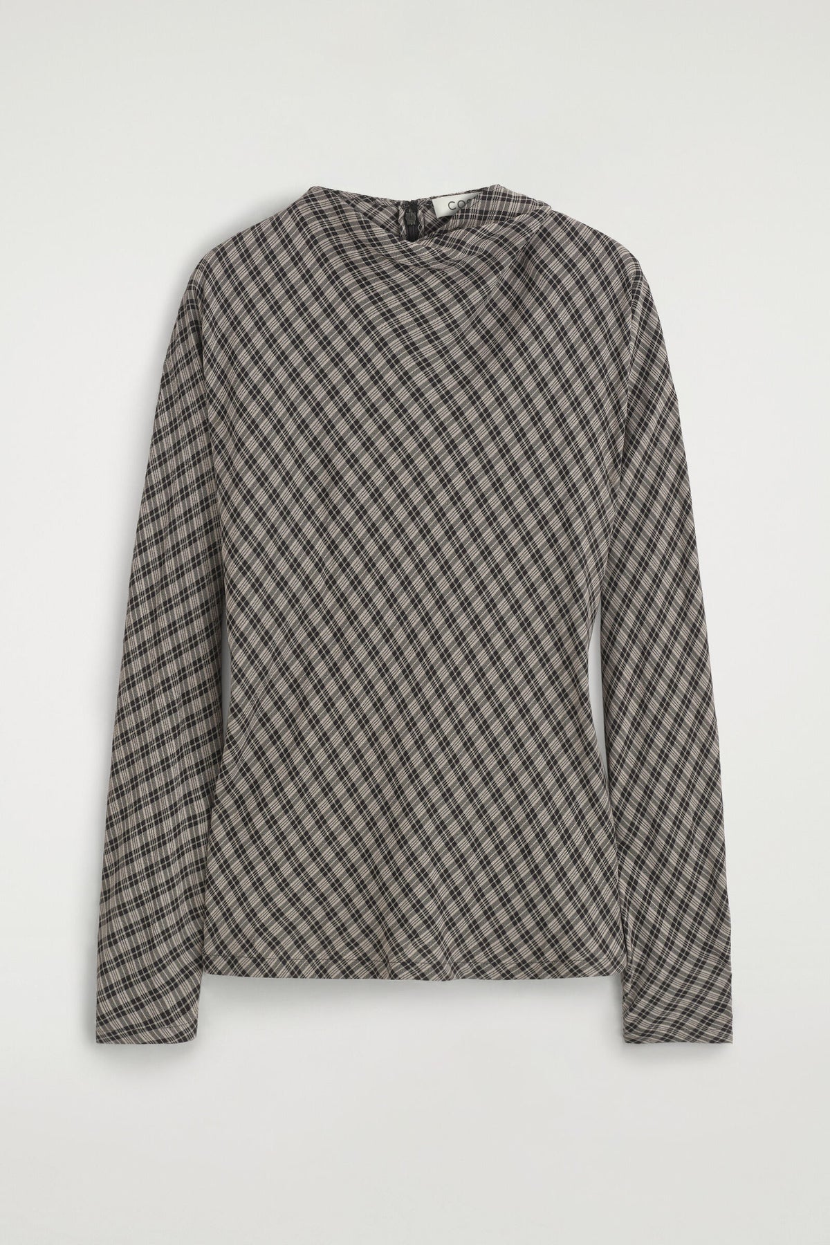 BLUSA CUADROS DRAPEADA - GRIS / A CUADROS | DescriptiveStillLife