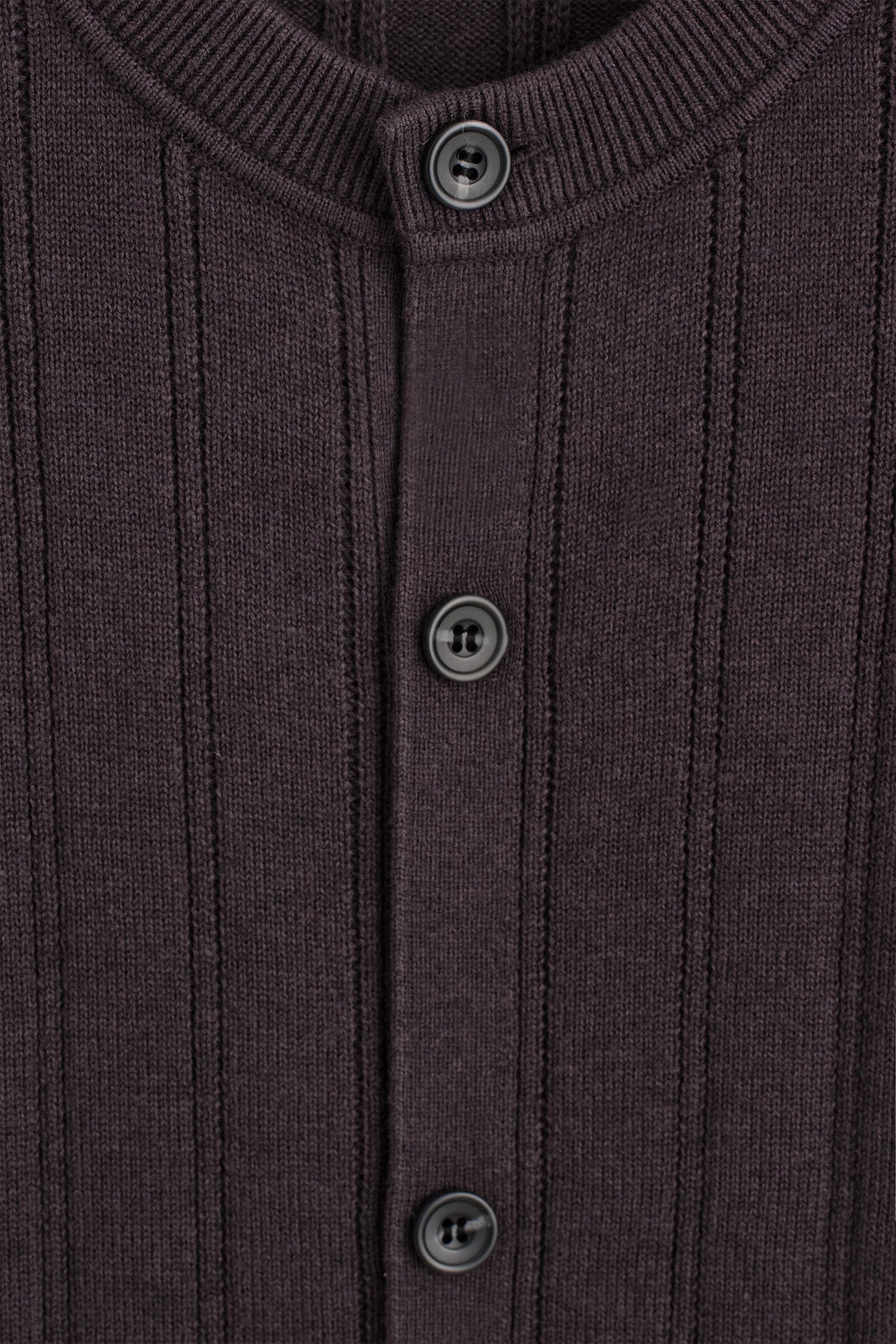 CÁRDIGAN DE ALGODÓN Y LANA ACANALADA - MARRÓN | DescriptiveDetail