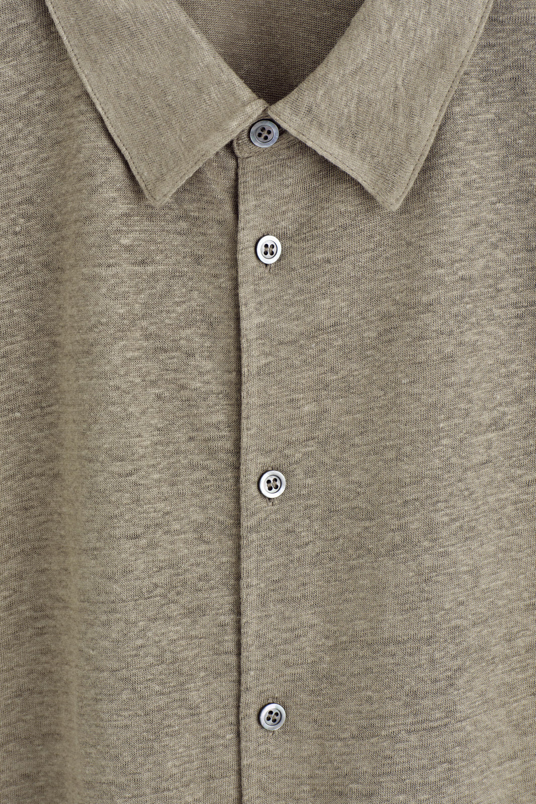 CAMISA DE MANGA CORTA DE JERSEY DE LINO - MARRÓN MEZCLADO | DescriptiveDetail