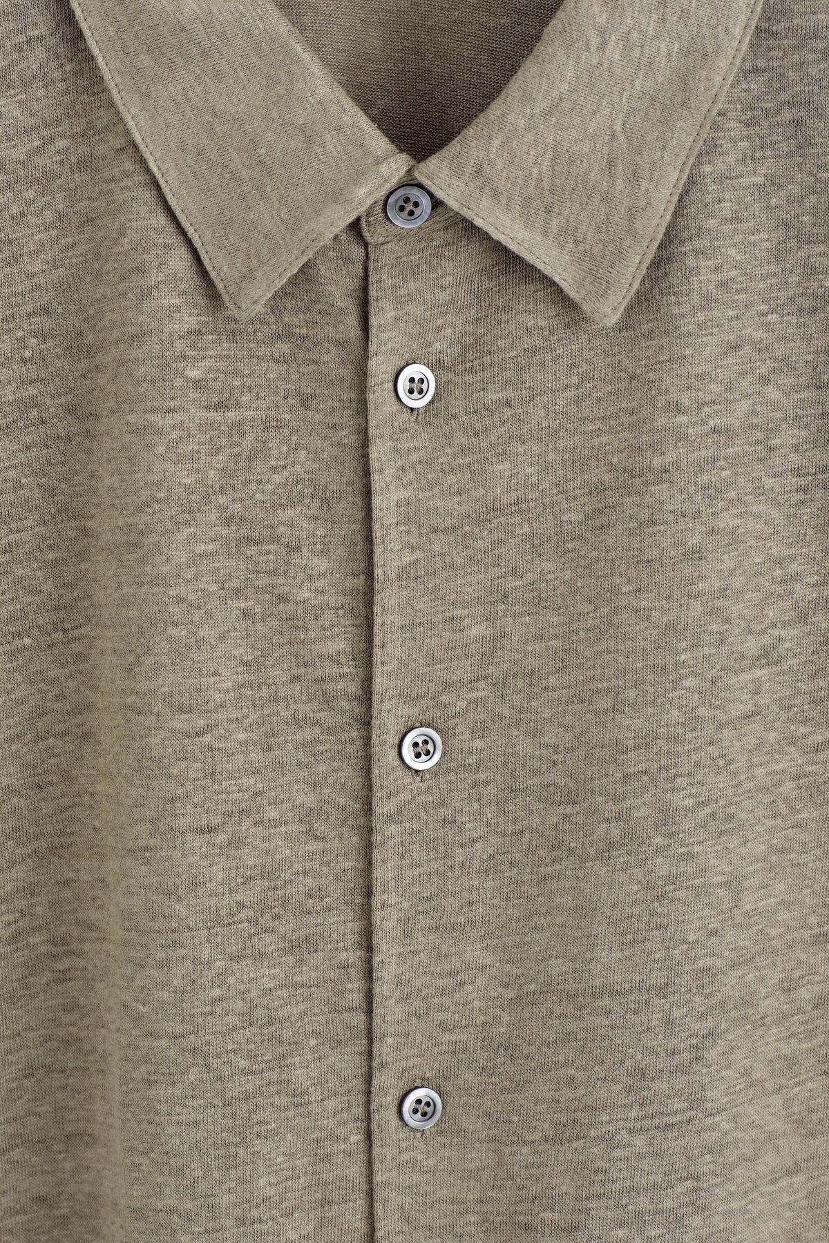 CAMISA DE MANGA CORTA DE JERSEY DE LINO - MARRÓN MEZCLADO | DescriptiveDetail