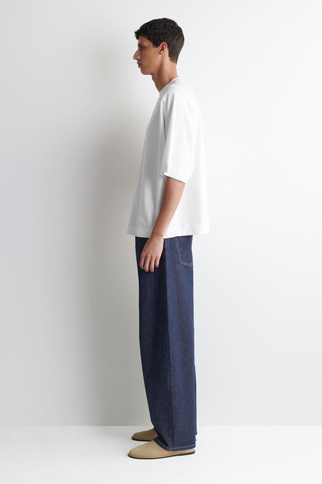 CAMISETA DE ALGODÓN INTERLOCK OVERSIZED - BLANCO