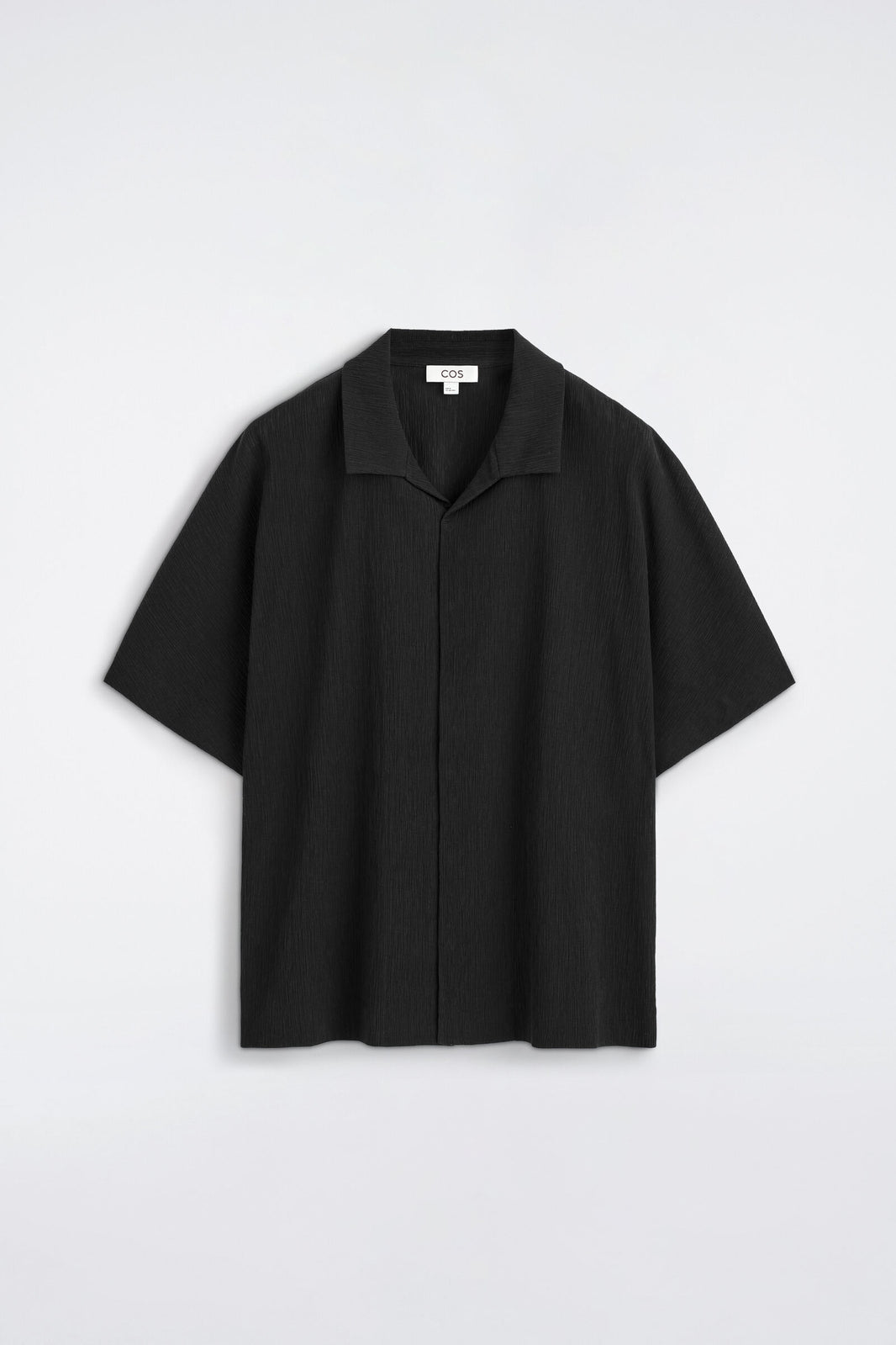 CAMISA DE ALGODÓN ARRUGADO - NEGRO | DescriptiveStillLife