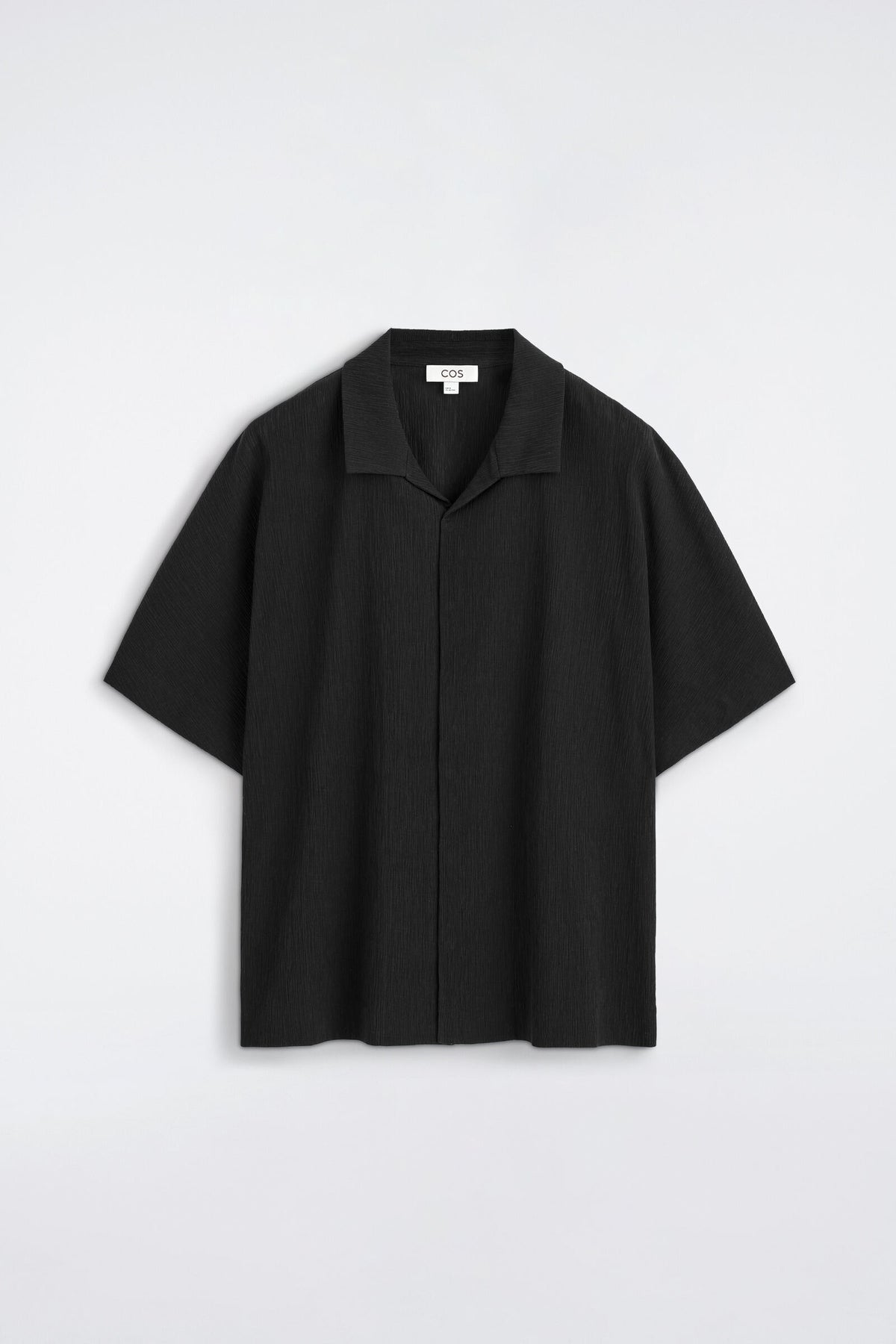 CAMISA DE ALGODÓN ARRUGADO - NEGRO | DescriptiveStillLife