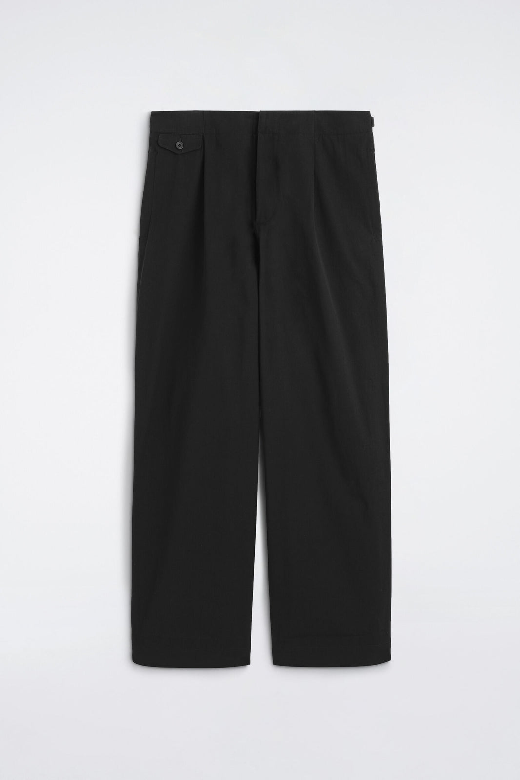 PANTALONES DE CORTE RELAJADO Y PIERNA ANCHA CON BOLSILLOS - NEGRO | DescriptiveStillLife
