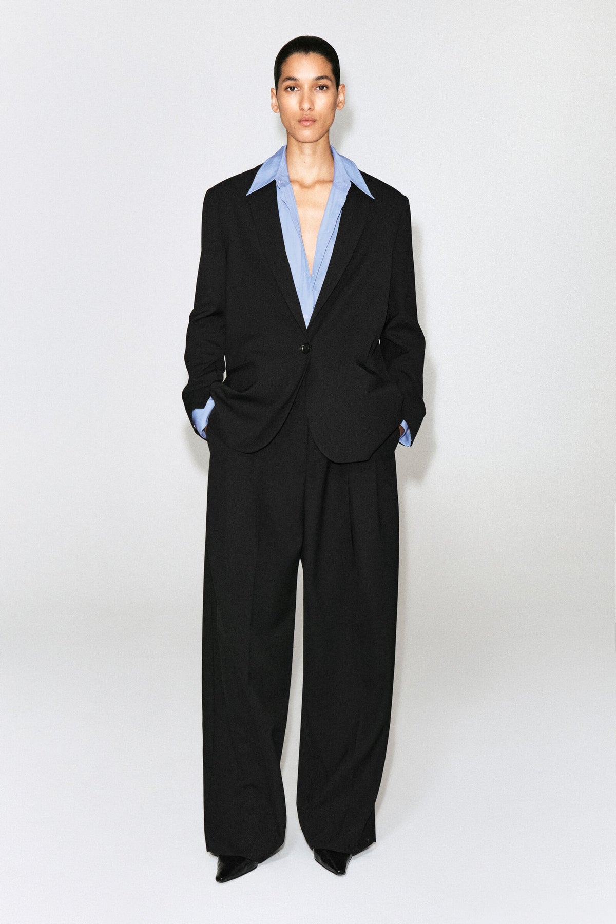PANTALONES DE TAILLE RELAJADO - NEGRO