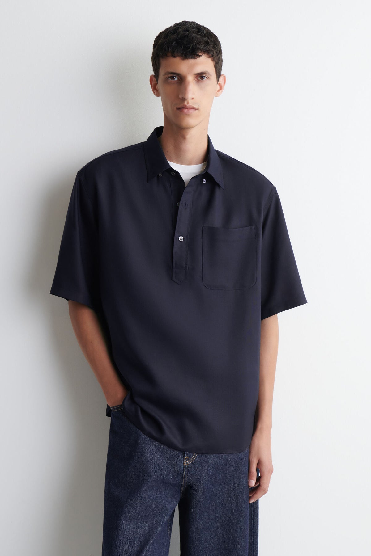CAMISA POPOVER OVERSIZE - AZUL MARINO