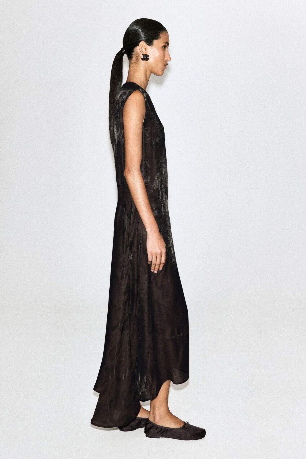 VESTIDO MIDI DE JACQUARD ANIMAL - MARRÓN / EFECTO ANIMAL