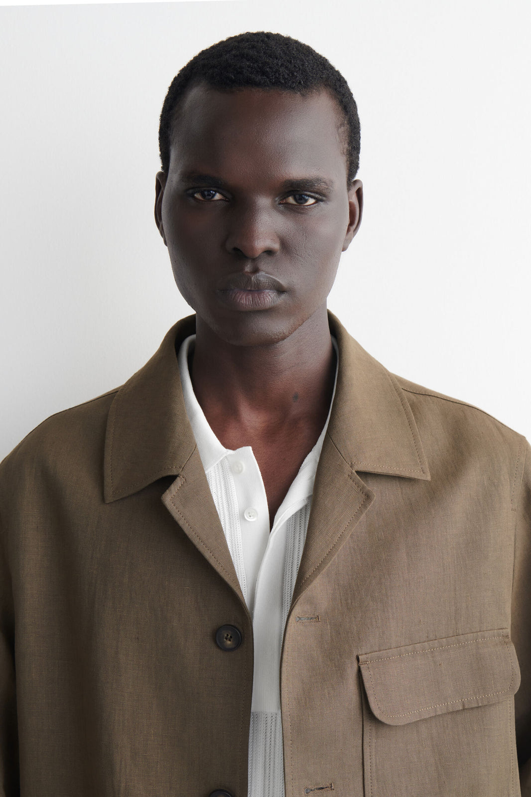 BLAZER DE LINO SIN ESTRUCTURA - BEIGE