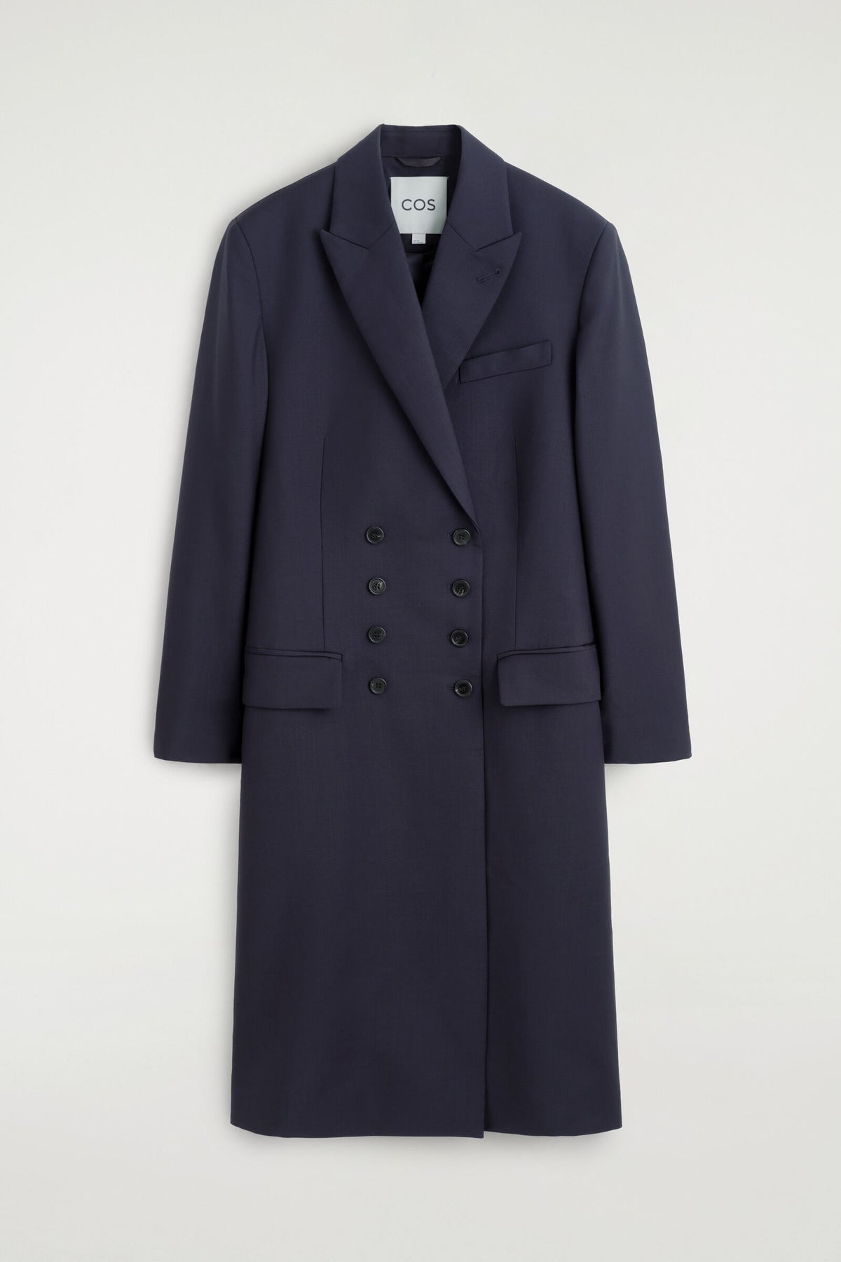 BLAZER LARGO DE LANA CON DOBLE BOTONADURA - MARINO | DescriptiveStillLife