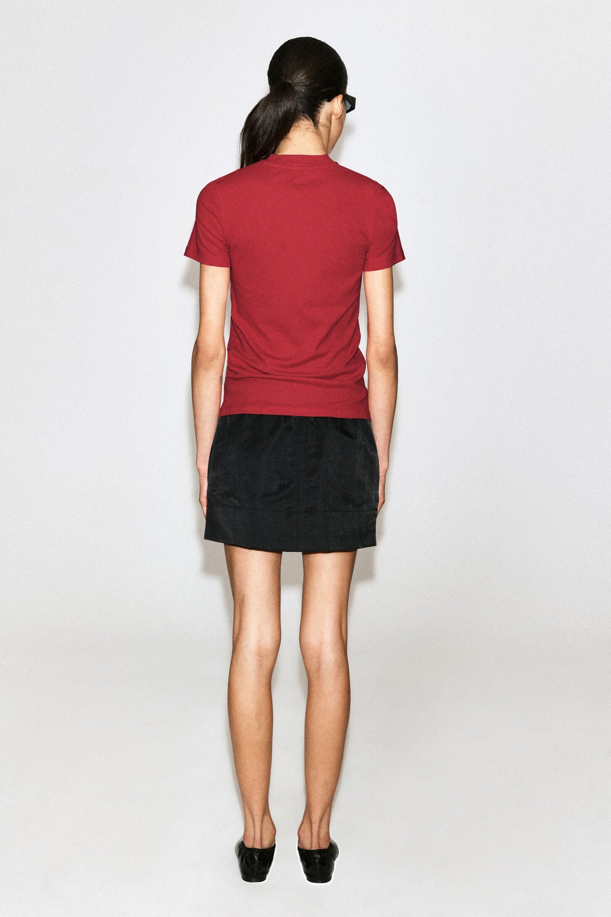 CAMISETA DE CREPE-JERSEY - ROJO