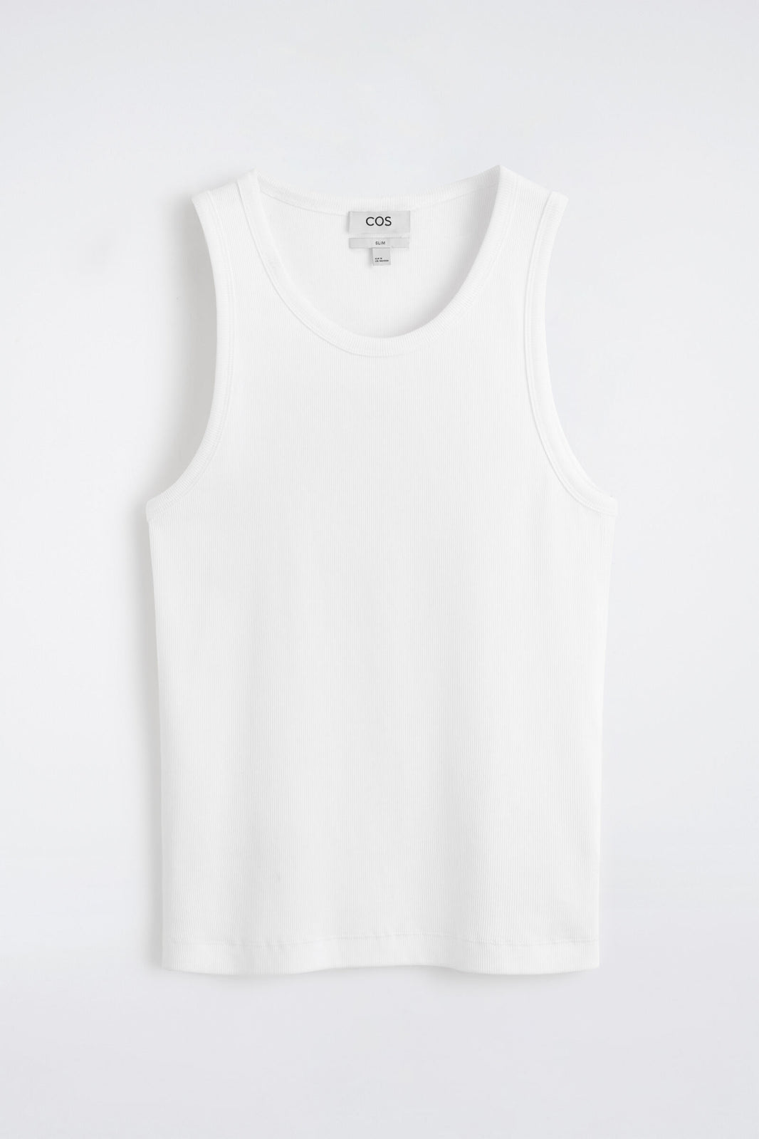 CAMISETA DE ALGODÓN AJUSTADA Y ACANALADA - BLANCO | DescriptiveStillLife