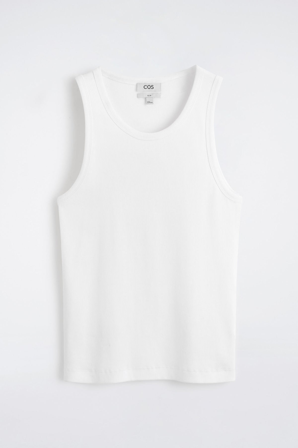 CAMISETA DE ALGODÓN AJUSTADA Y ACANALADA - BLANCO | DescriptiveStillLife