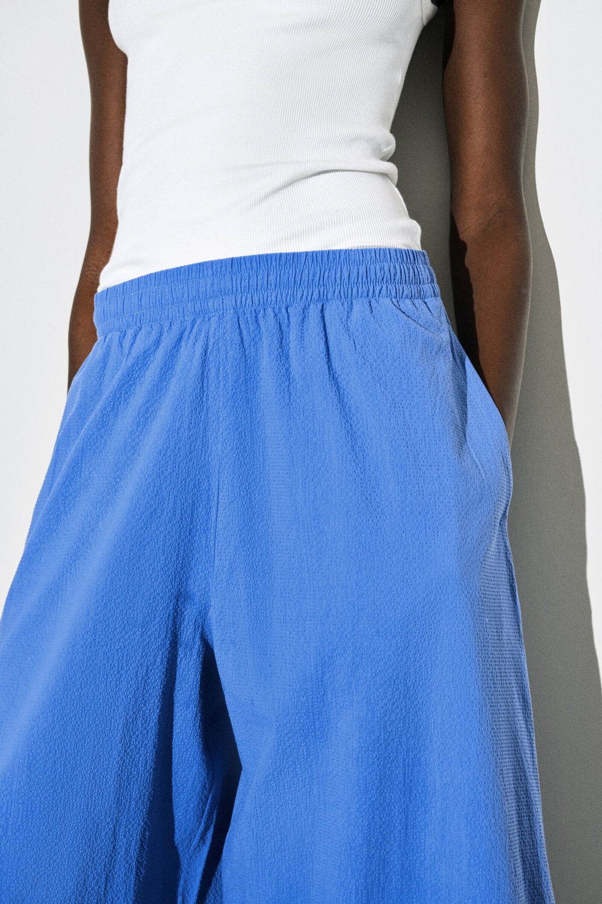 CULOTTES DE SEERSUCKER  - AZUL - StillMedia/Lookbook