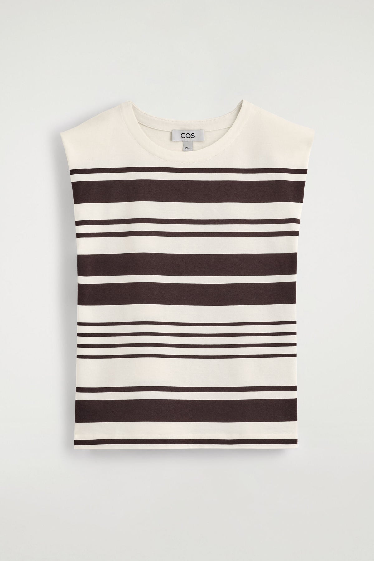 CAMISETA DE ALGODÓN CON HOMBROS DOBLADOS - BLANCO / MARRÓN / RAYADO - StillMedia/DescriptiveStillLife