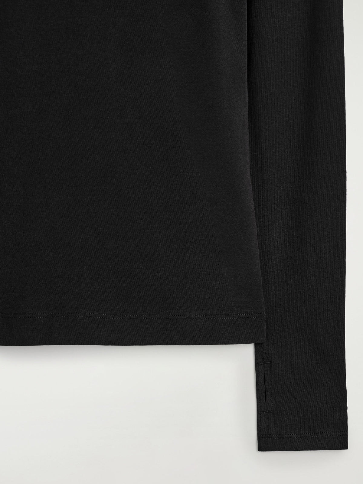CAMISETA DE ALGODÓN DE MANGA LARGA - NEGRO