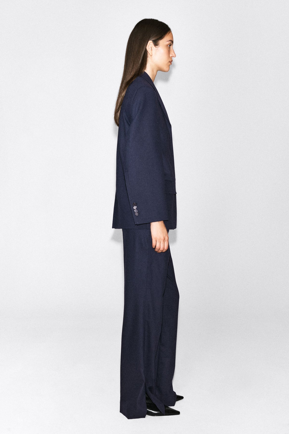 BLAZER ESTRUCTURADO DE MEZCLA DE LANA - NAVY