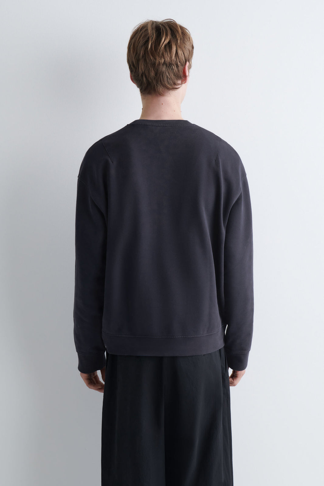 SUDADERA DE ALGODÓN LAVADO - AZUL MARINO