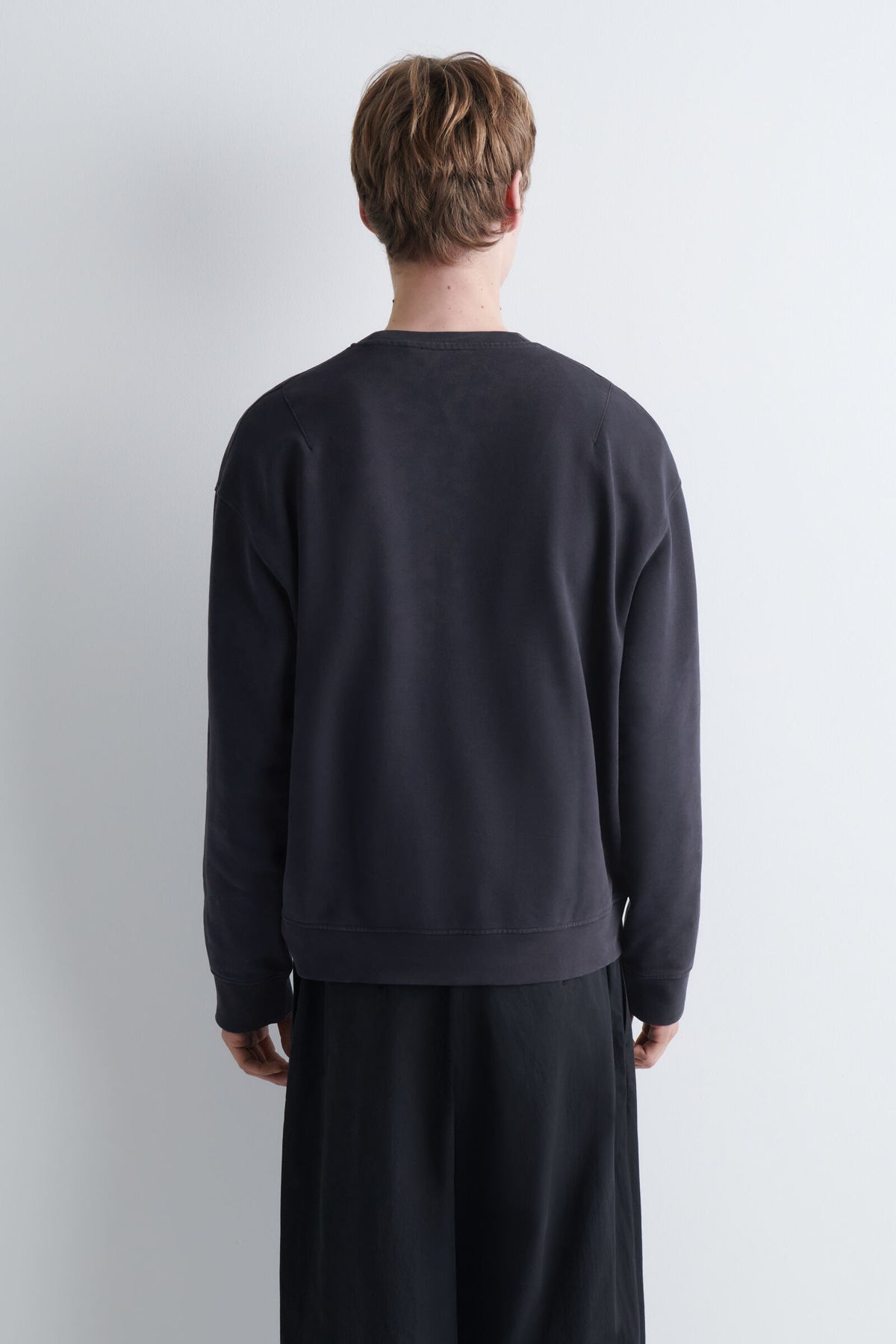 SUDADERA DE ALGODÓN LAVADO - AZUL MARINO