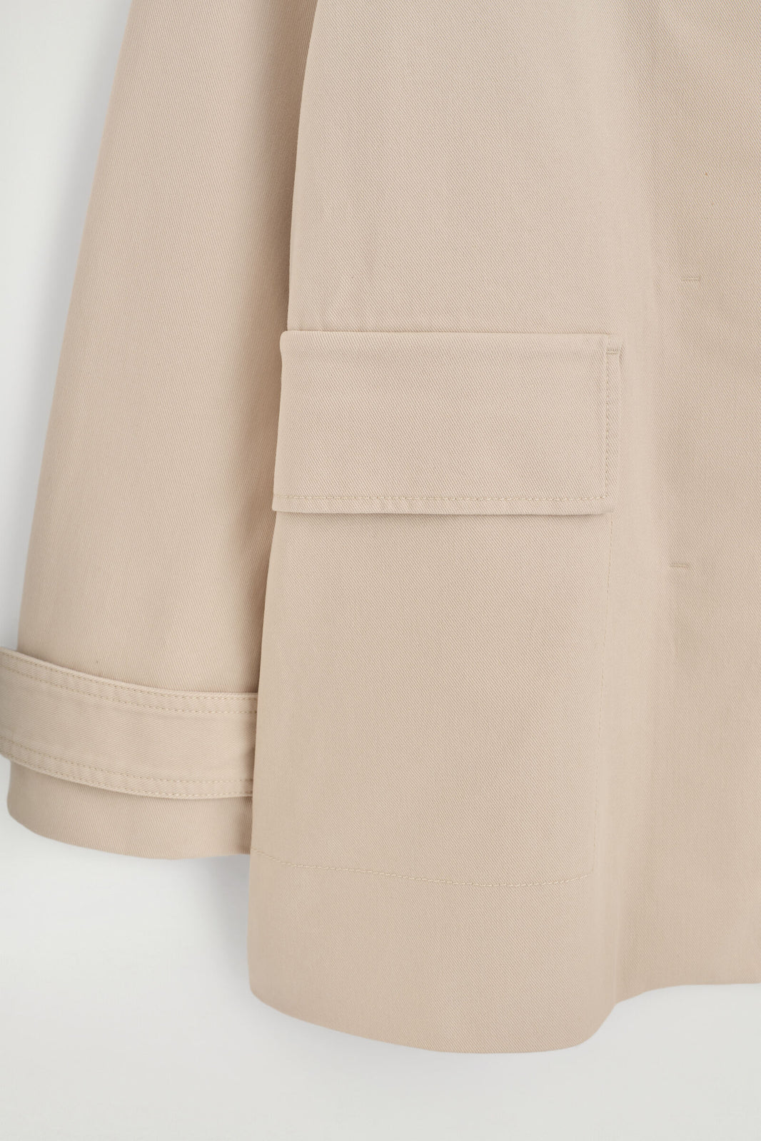 CHAQUETA DE CUELLO DE EMBUDO DE ALGODÓN-TWILL - BEIGE CLARO | DescriptiveDetail