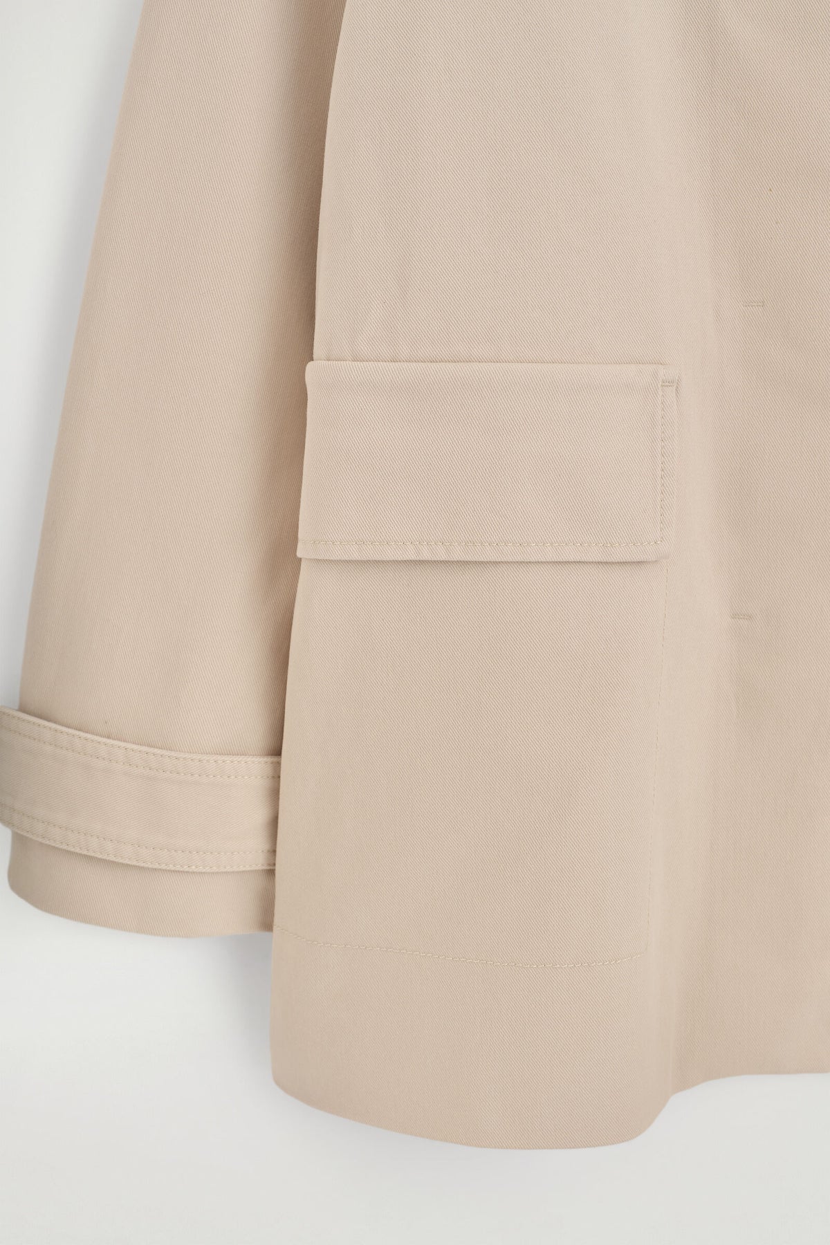CHAQUETA DE CUELLO DE EMBUDO DE ALGODÓN-TWILL - BEIGE CLARO | DescriptiveDetail