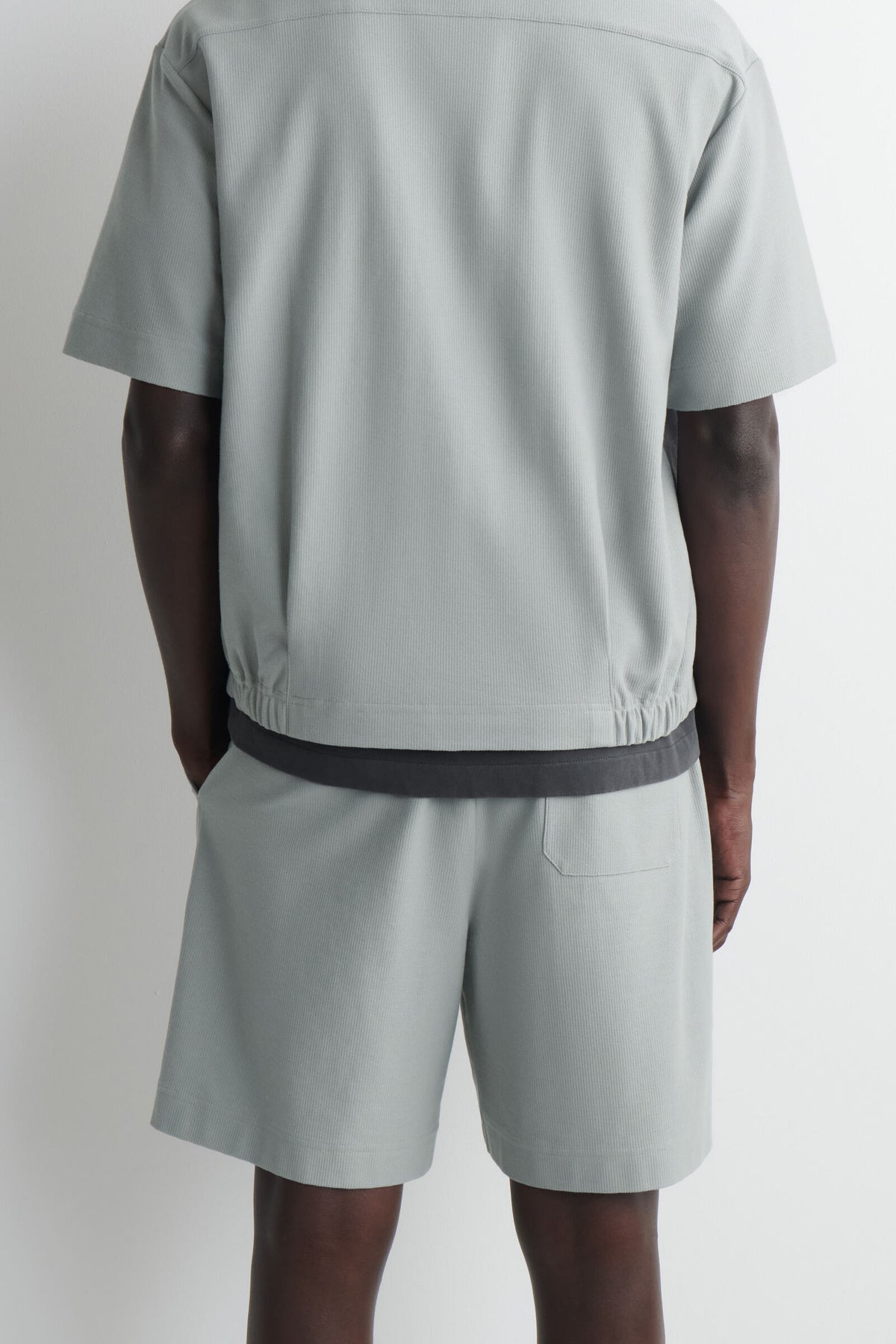 PANTALONES CORTOS DE ALGODÓN PIQUÉ CON ELÁSTICO - GRIS